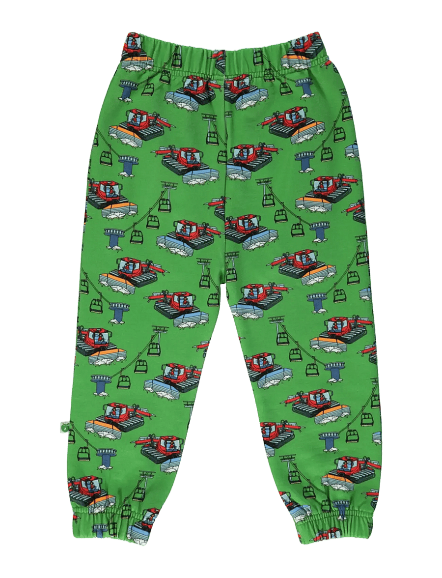 Småfolk - Sweatpants with snowcat - mjukisbyxor - moss green - 2