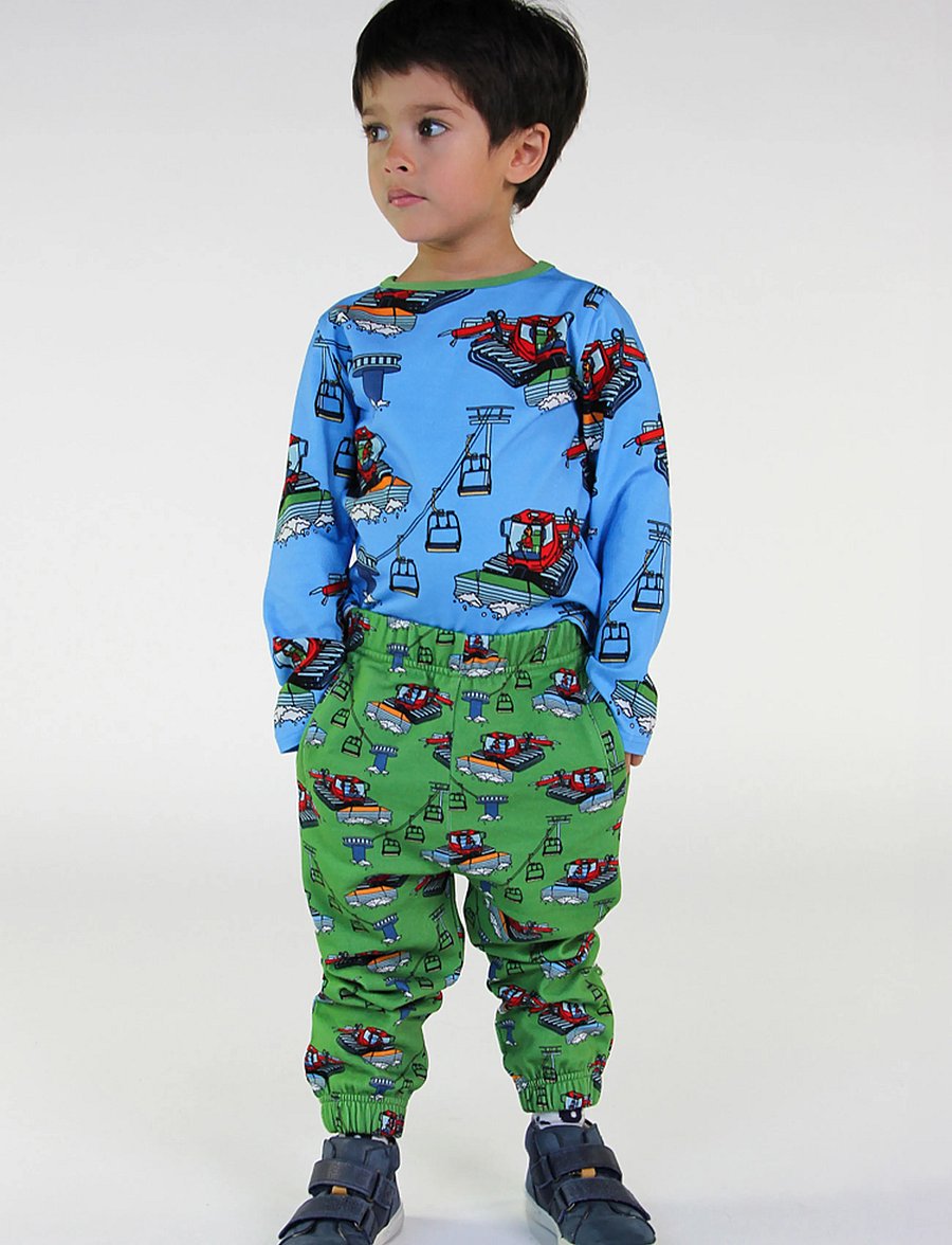 Småfolk - Sweatpants with snowcat - mjukisbyxor - moss green - 0
