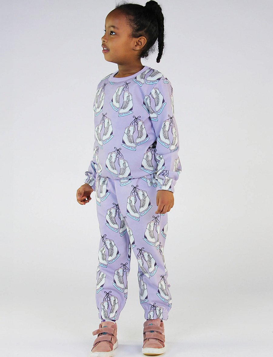 Småfolk - Sweatpants with ice skates - mjukisbyxor - orchid petal - 0