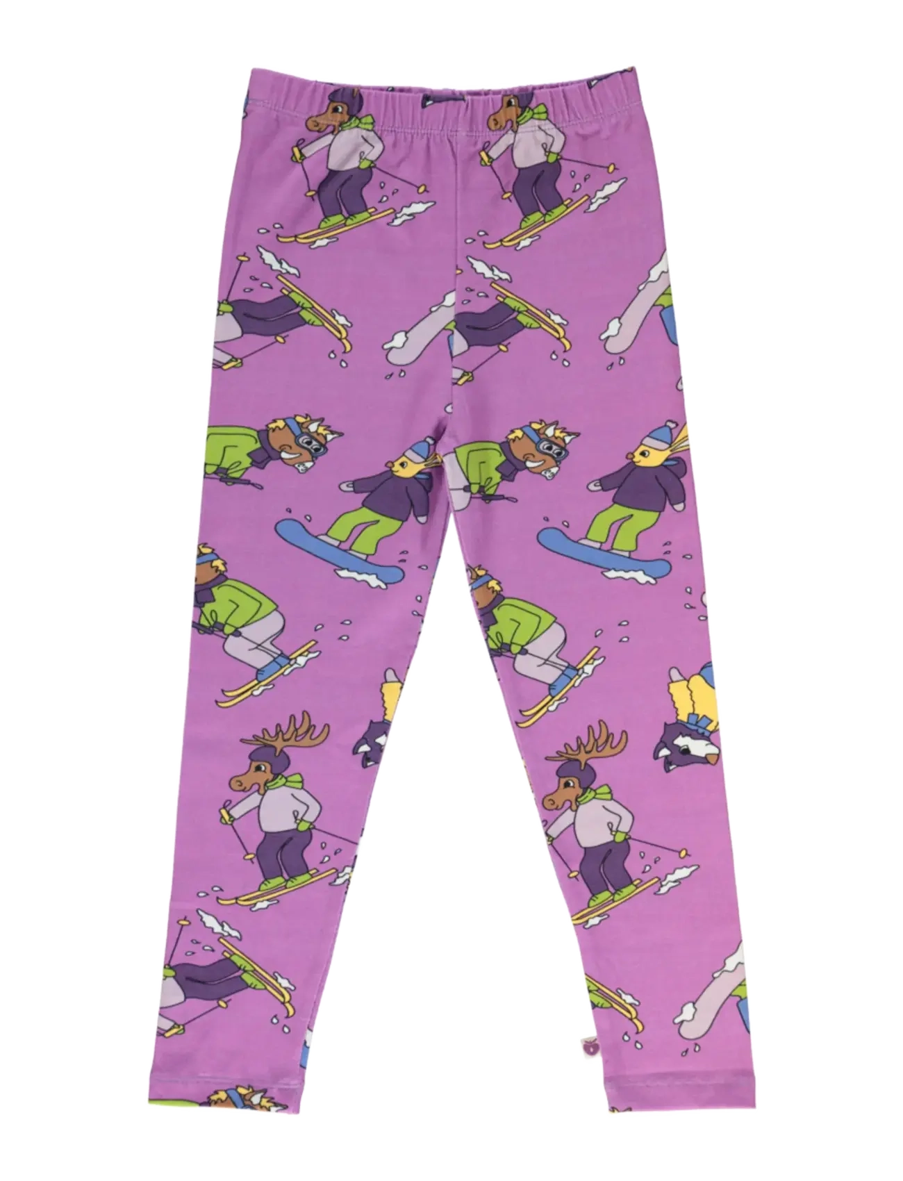SMÅFOLK Leggings For Children With Skiing Lila - 110-116 - Kinder