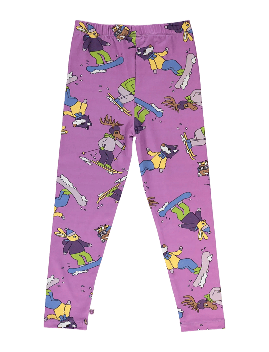 Småfolk - Leggings for children with skiing - leggings - dusty lavender - 2