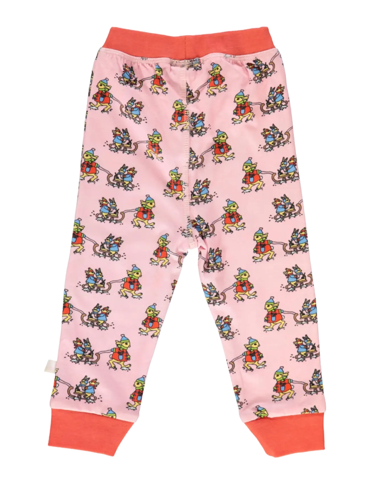 Småfolk - Leggings for baby with rabbits sledding - leggings - icy pink - 2