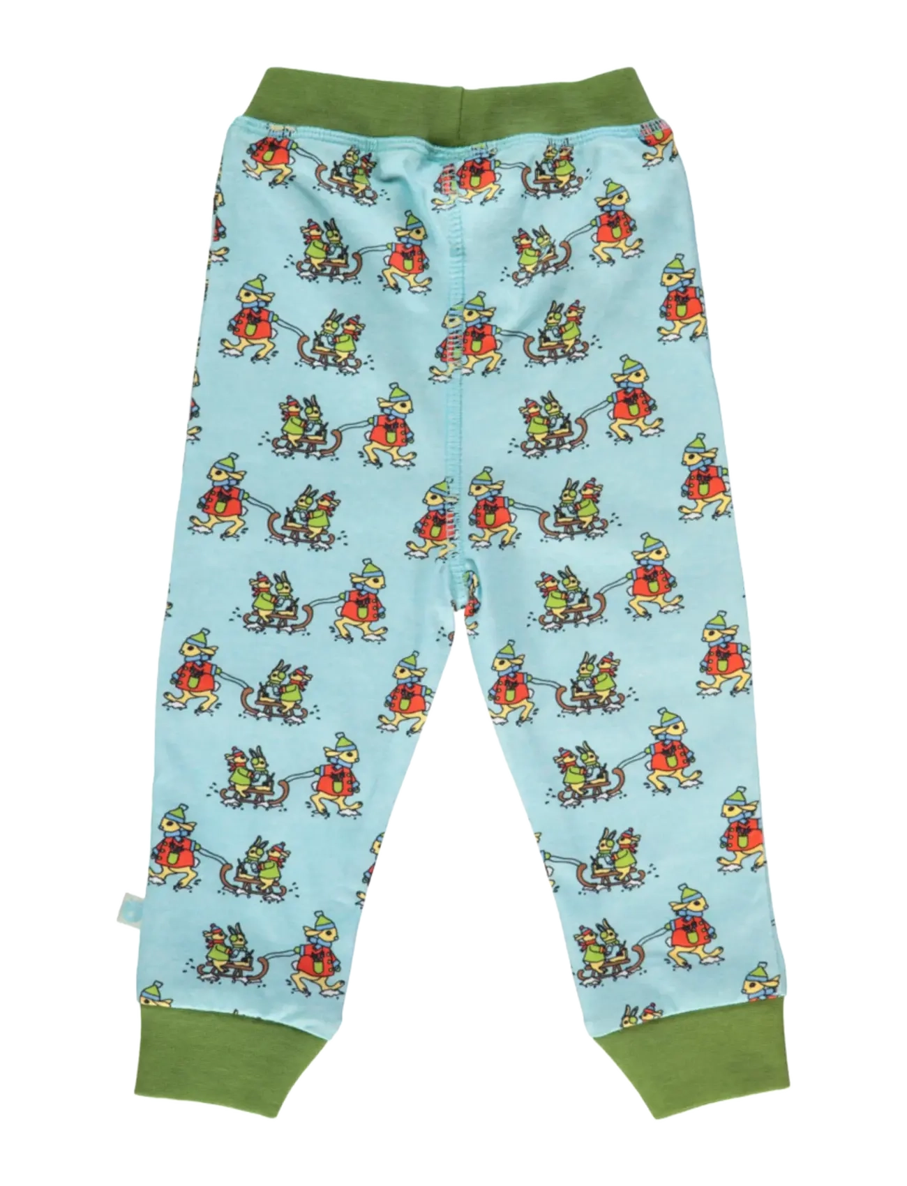 Småfolk - Leggings for baby with rabbits sledding - leggings - stratosphere - 2