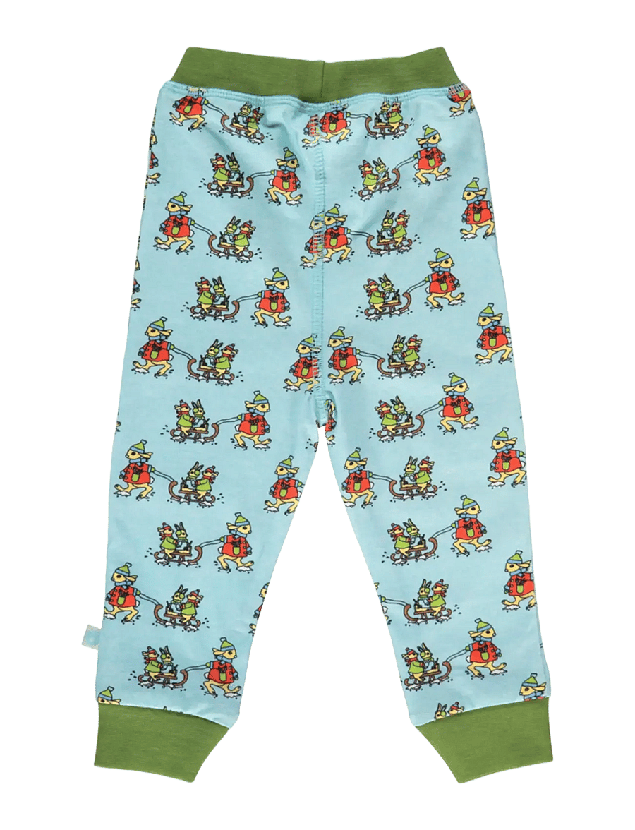 Småfolk - Leggings for baby with rabbits sledding - leggings - stratosphere - 2