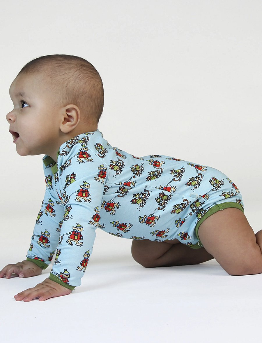 Småfolk - Long-sleeved baby body with rabbits sledding - langærmede bodyer - stratosphere - 0