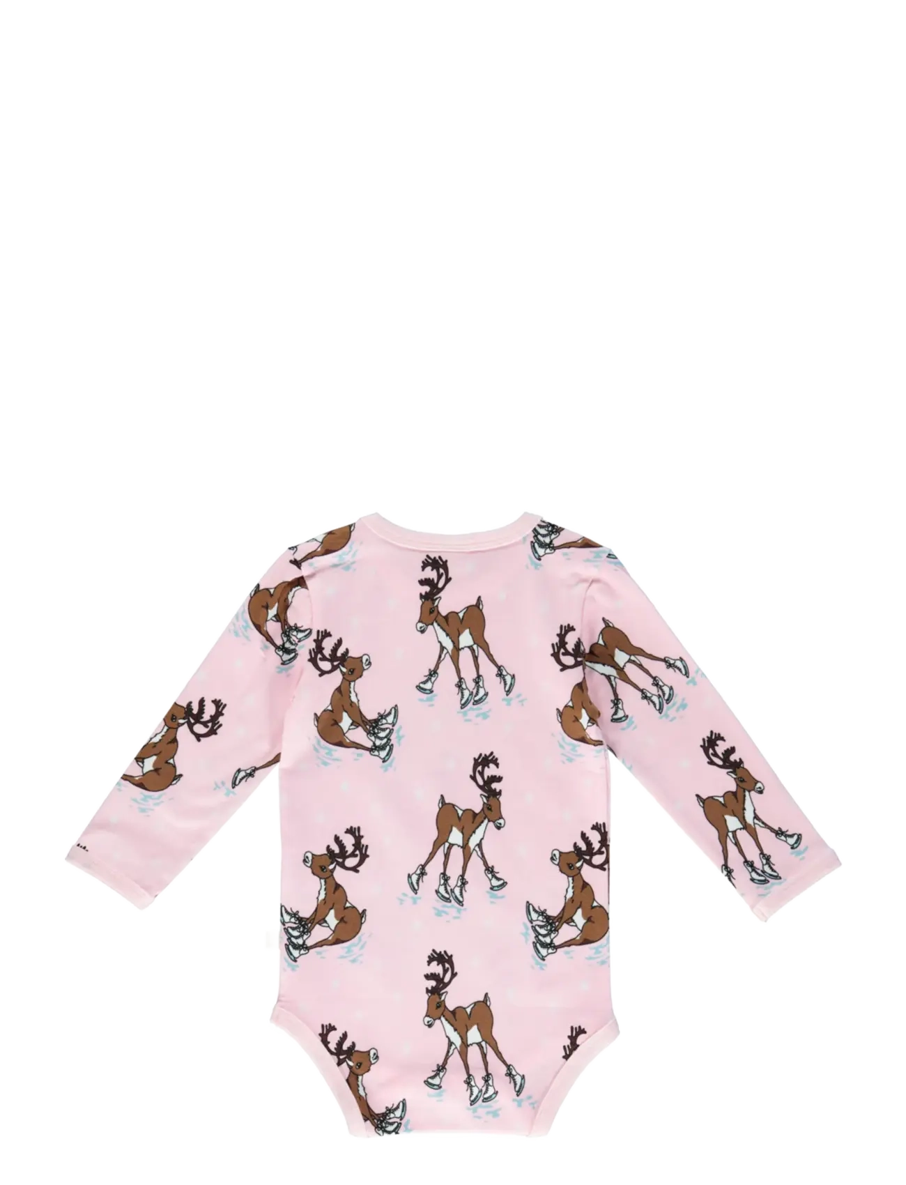 Småfolk - Long-sleeved baby body with reindeer - långärmade bodies - icy pink - 2