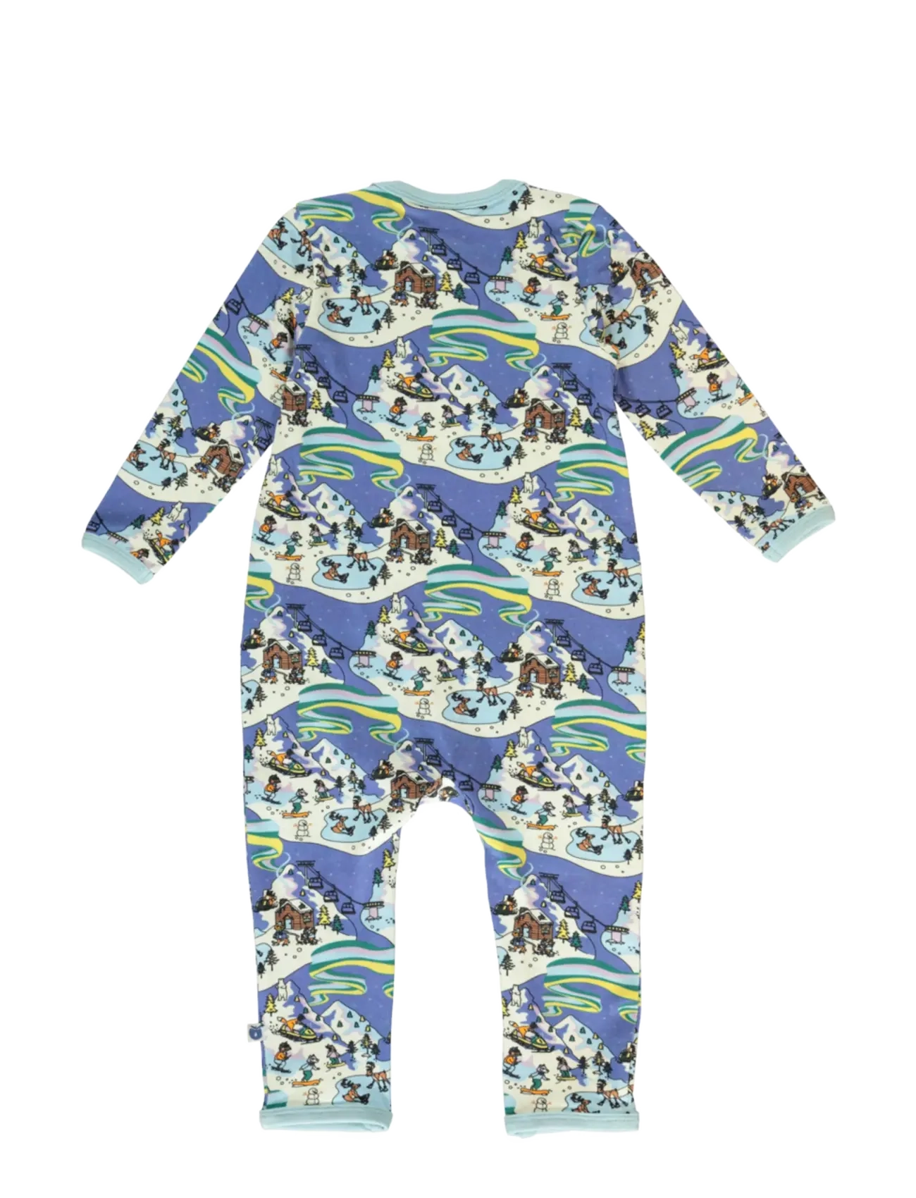 Småfolk - Long-sleeved baby suit with winter landscape - långärmade bodies - federal blue - 2