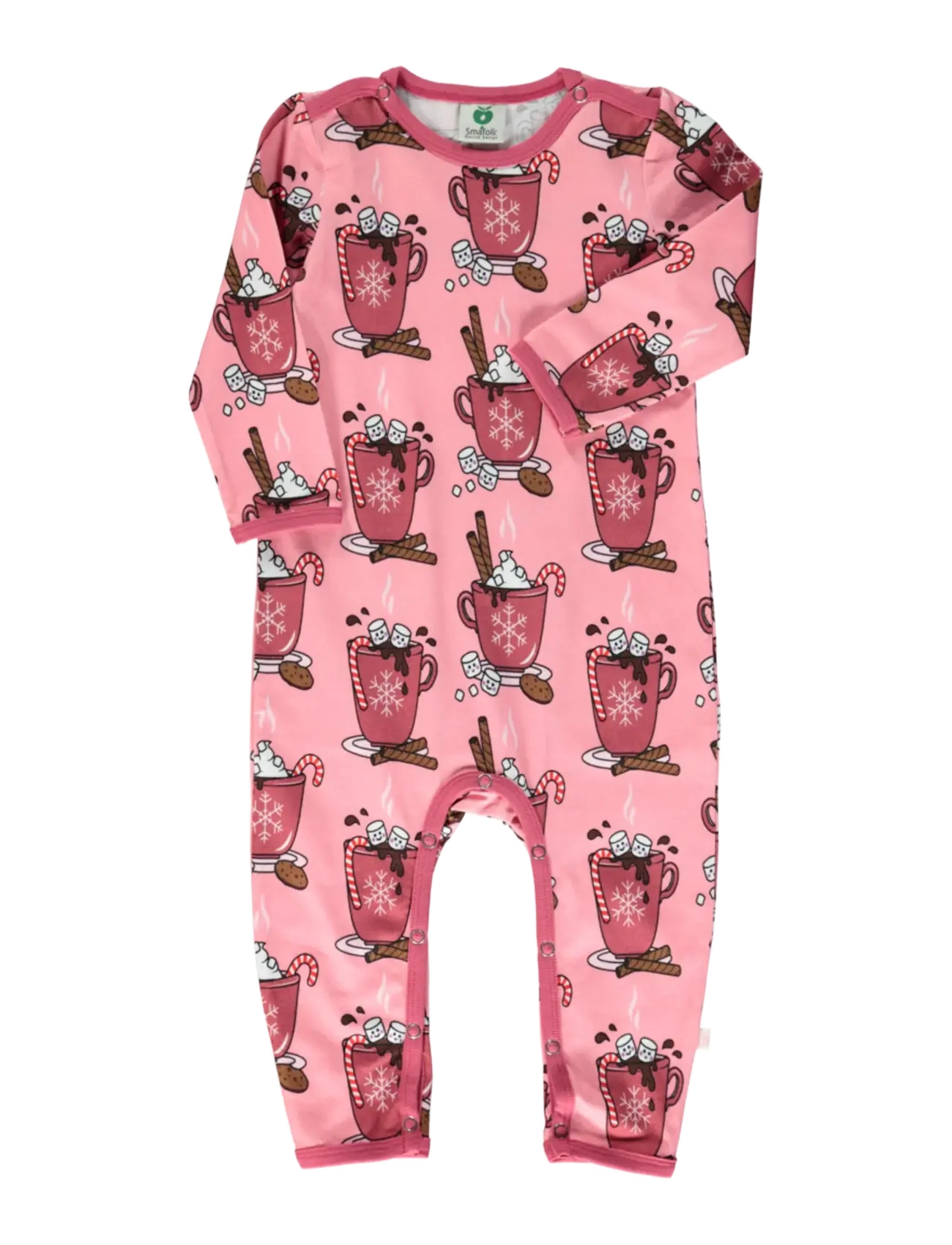 SMÅFOLK Langärmelig Baby Anzug With Hot Chocolate Pink - 86 - Kinder
