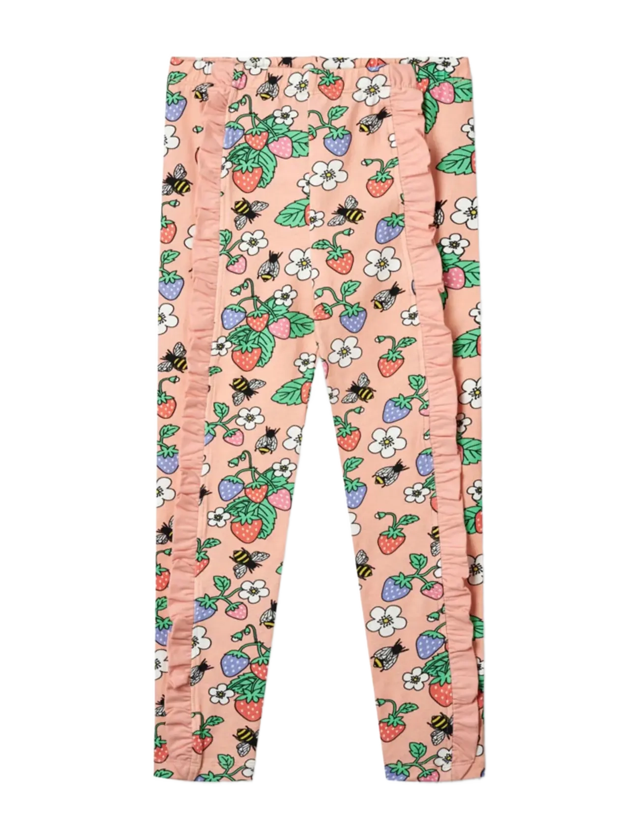 SMÅFOLK Leggings With Strawberries Pink - 122-128 - Kinder