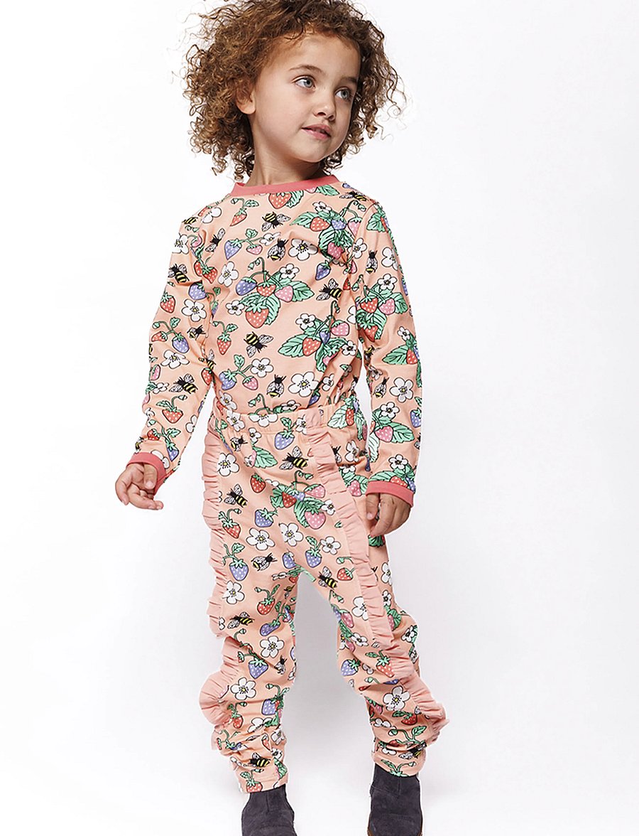 Småfolk - Leggings with strawberries - leggings - blossom - 0