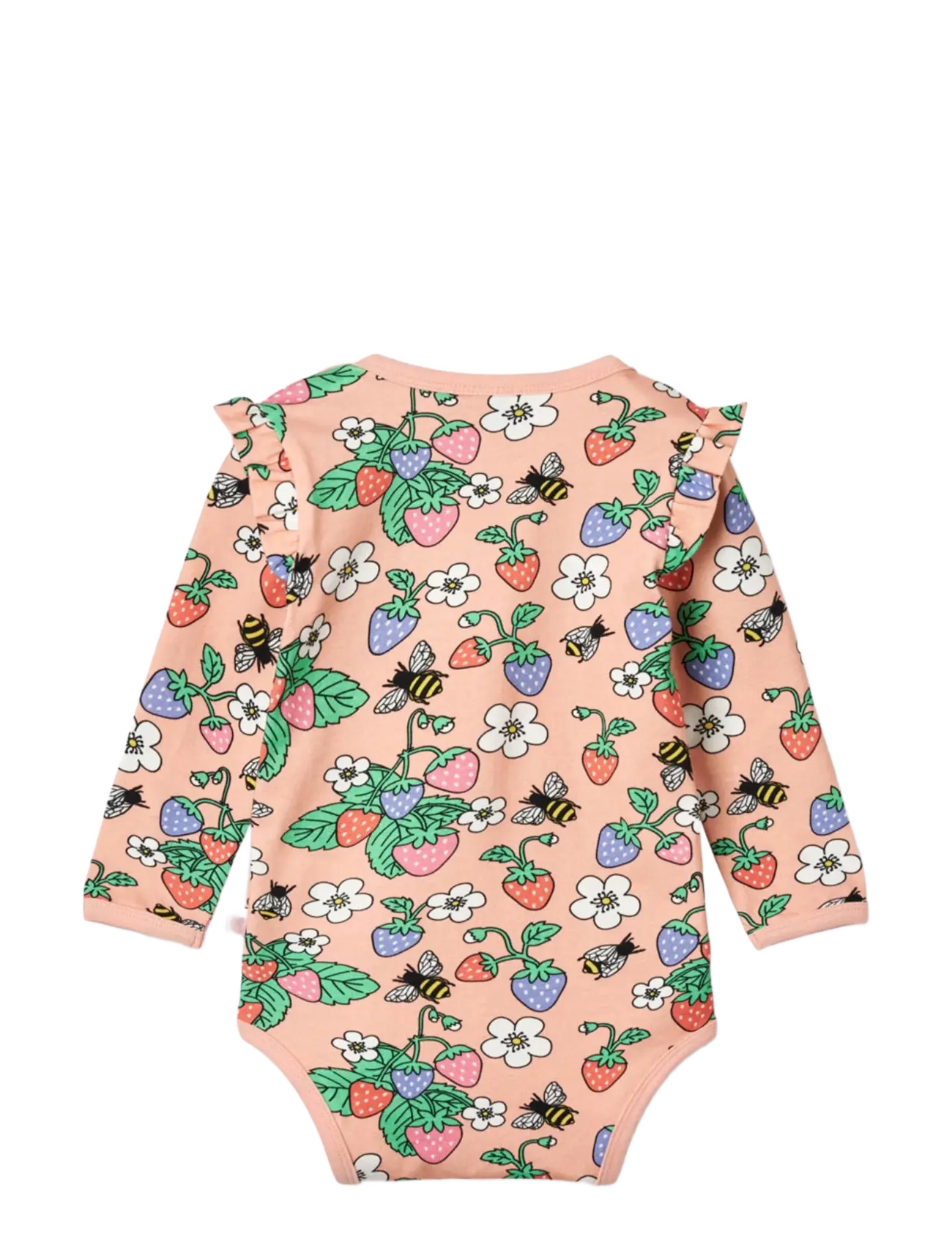 Småfolk - Long-sleeved baby body with strawberries - långärmade bodies - blossom - 2