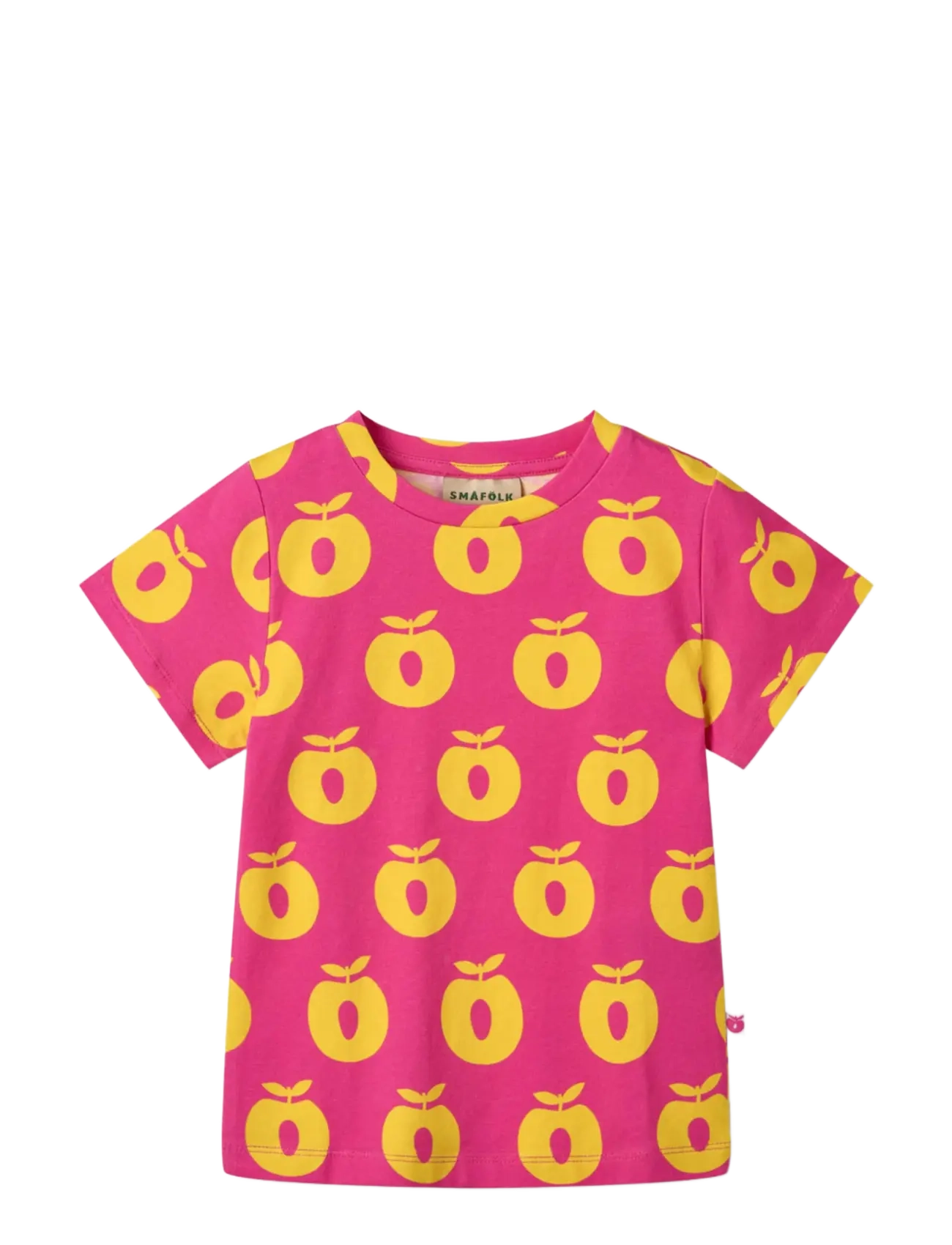 SMÅFOLK T-Shirt With Apples Pink - 122-128 - Kinder
