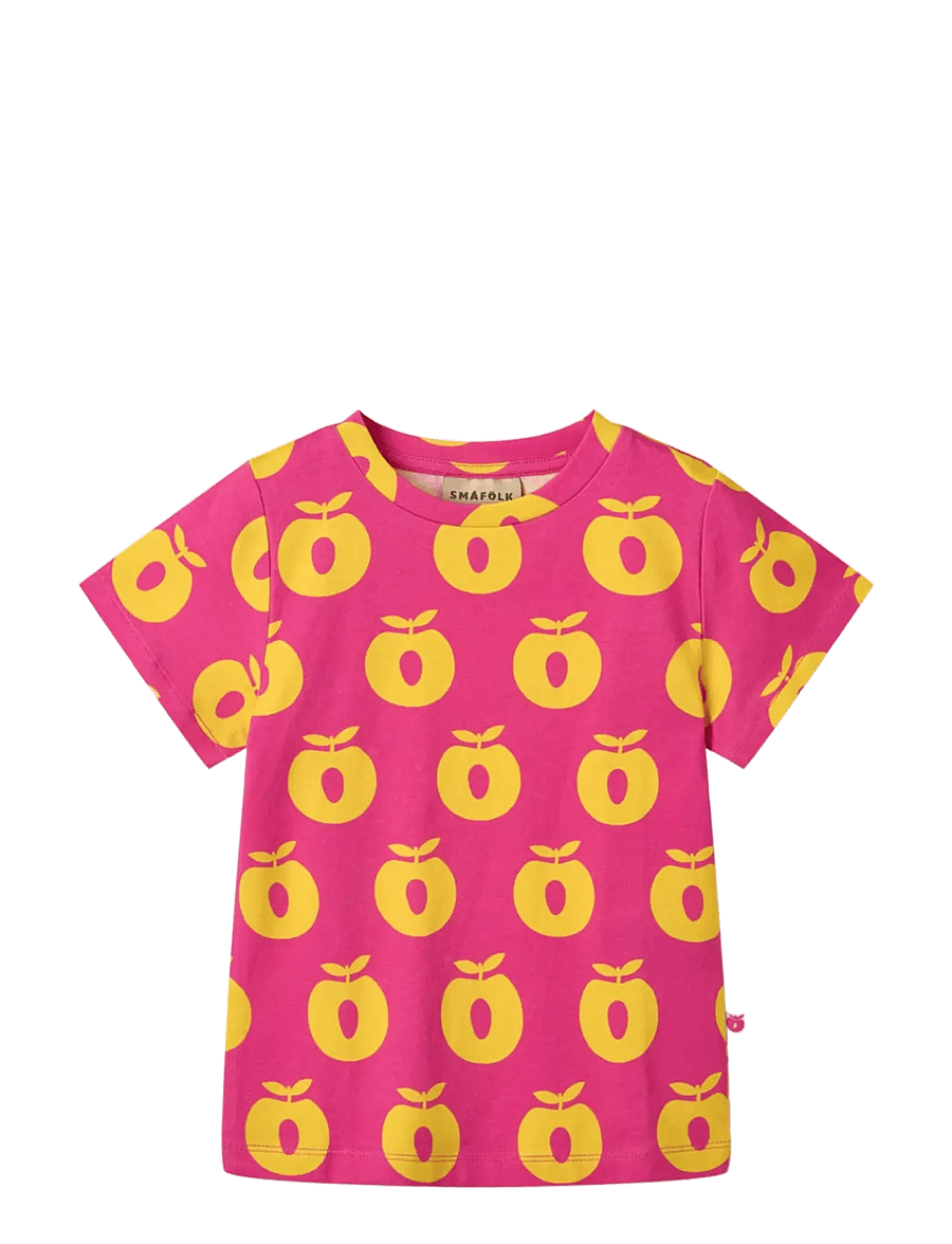 Småfolk - T-shirt with apples - kortærmede t-shirts - pink fandango - 1