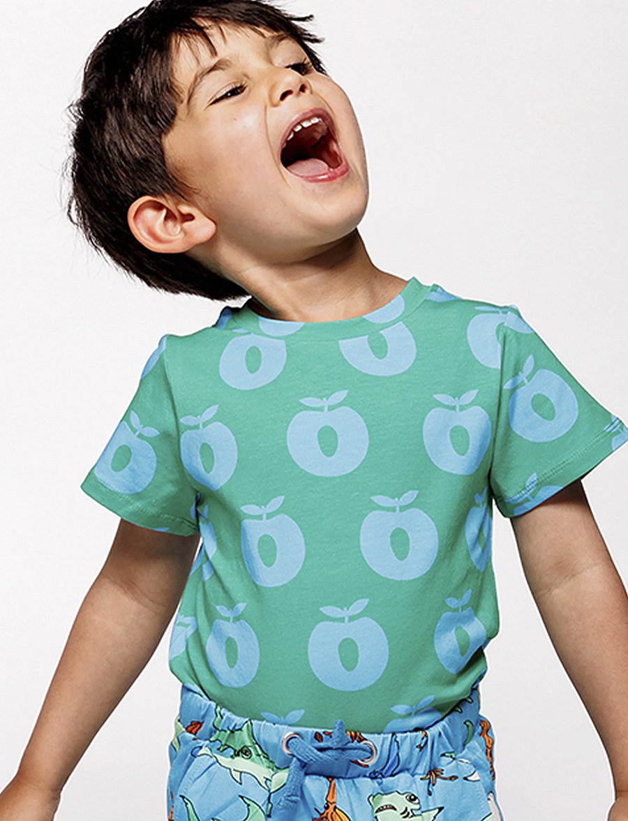 Småfolk - T-shirt with apples - kortærmede t-shirts - smÅfolk green - 0