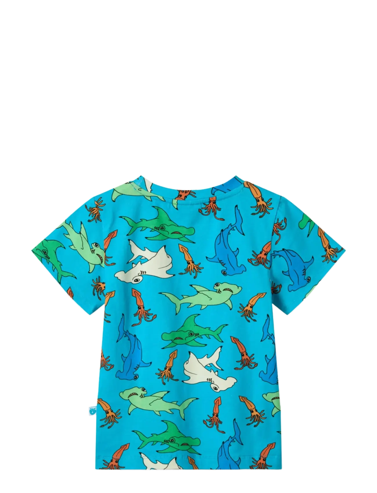 Småfolk - T-shirt with hammerhead sharks - efterårstøj - blue atoll - 2