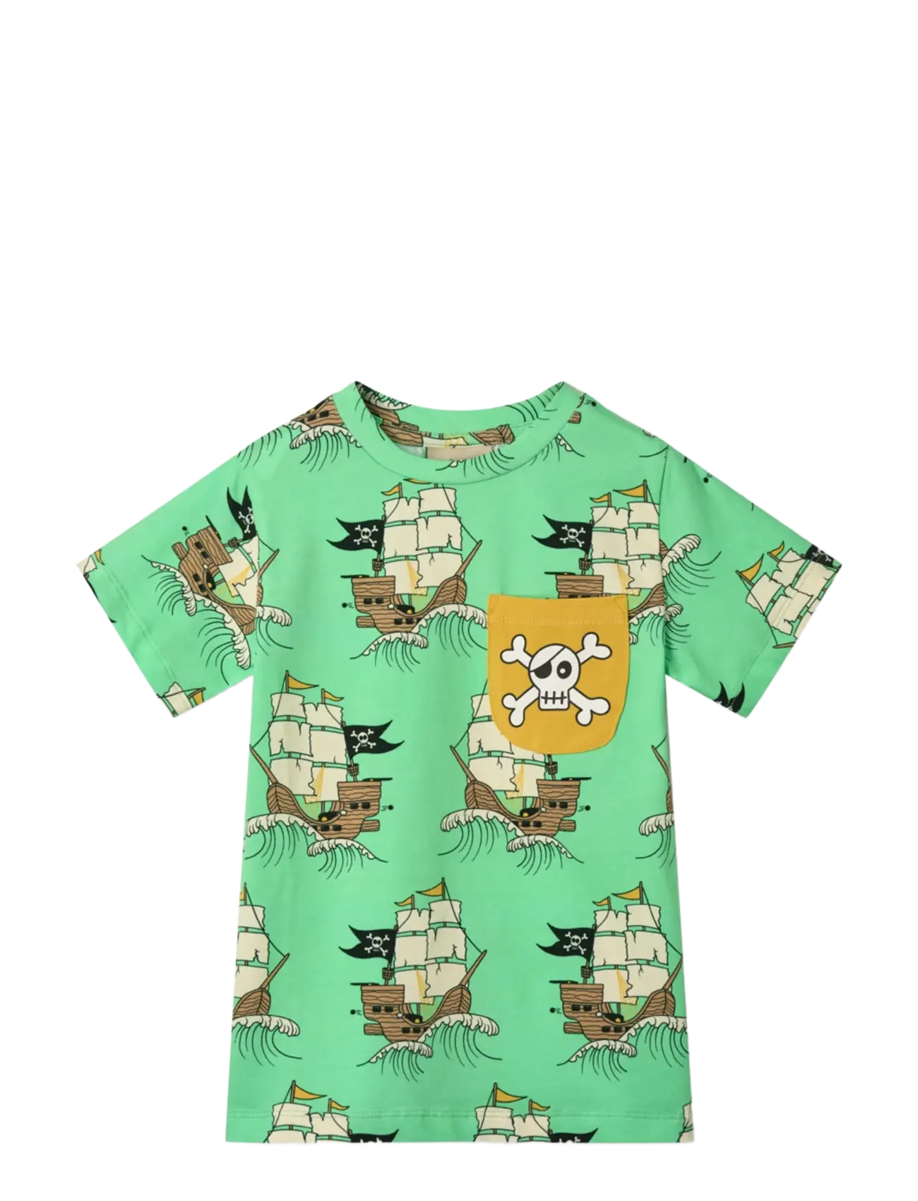 SMÅFOLK T-Shirt With Pirate Ships Grün - 86-92 - Kinder