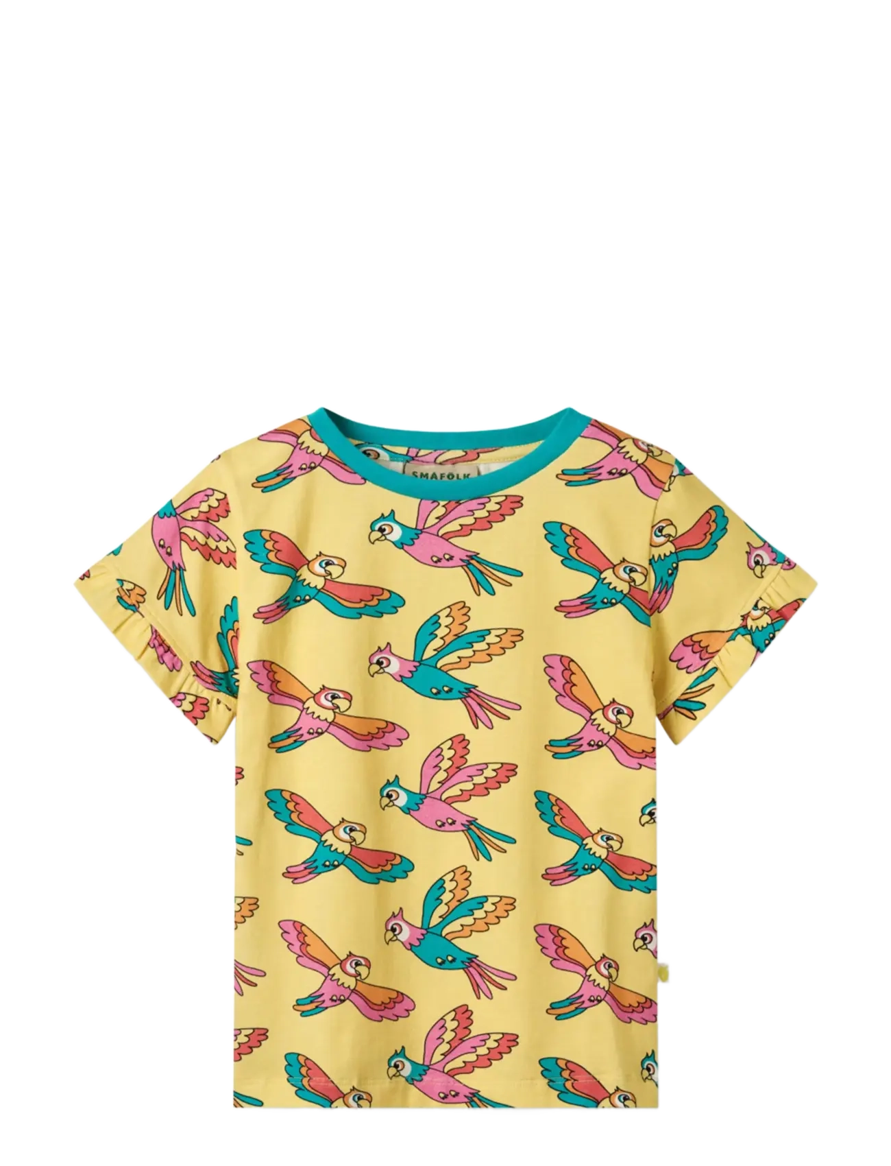 Småfolk T-shirt with parrots - Småfolk - CUSTARD / yellow