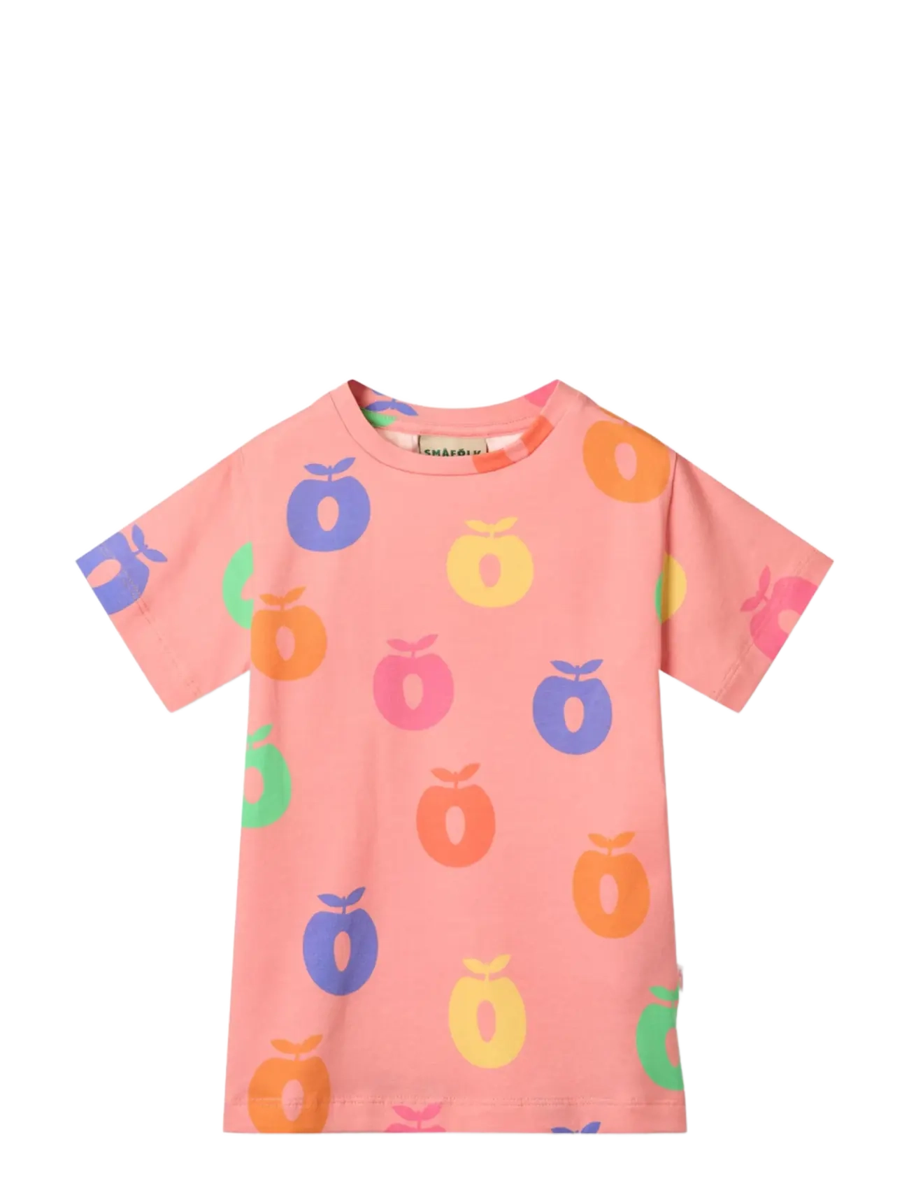 SMÅFOLK T-Shirt With Apples Coral - 122-128 - Kinder