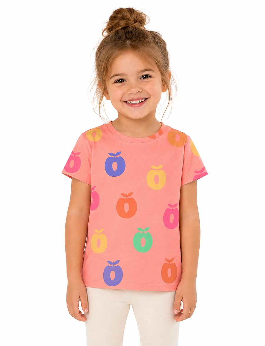 Småfolk - T-shirt with apples - kortärmade t-shirts - blossom - 0