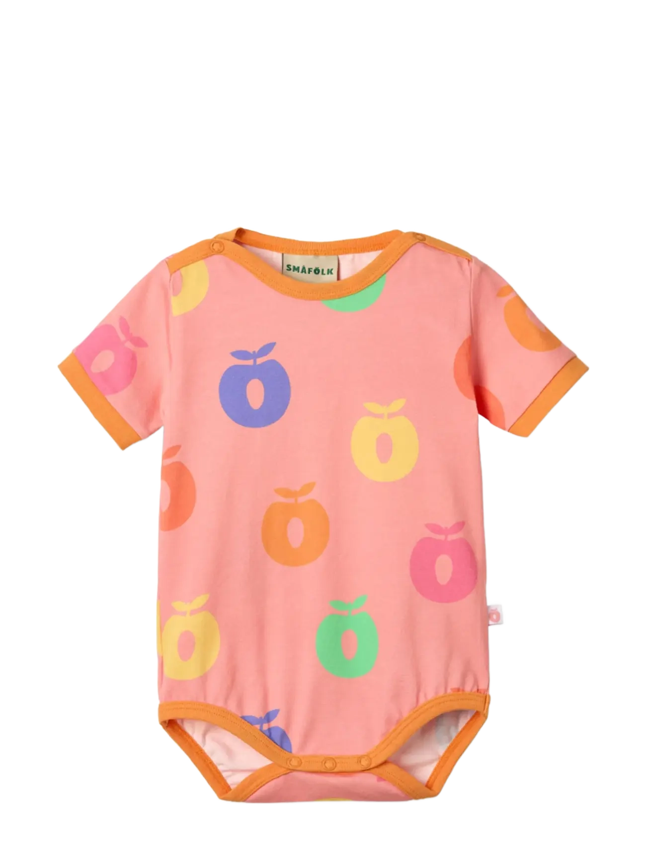 SMÅFOLK Kurzärmelig Baby Body With Apples Pink - 62 - Kinder