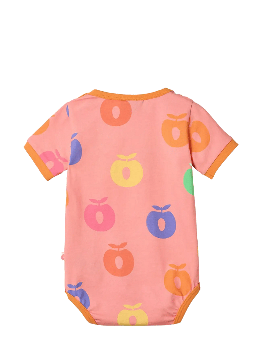 Småfolk - Short-sleeved baby body with apples - kortärmade bodies - blossom - 2