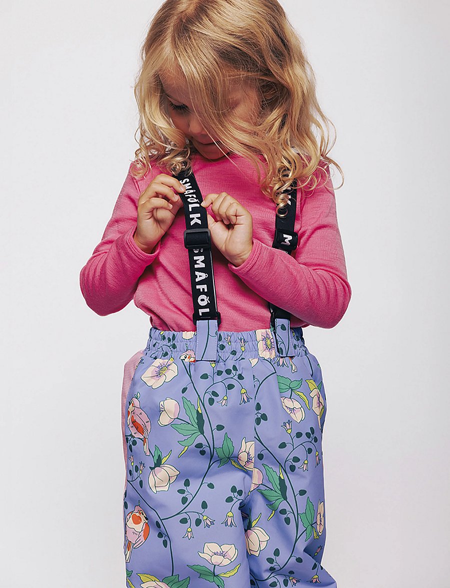 Småfolk - Ski pants with birds and flowers - vinterbyxor - purple delight - 3