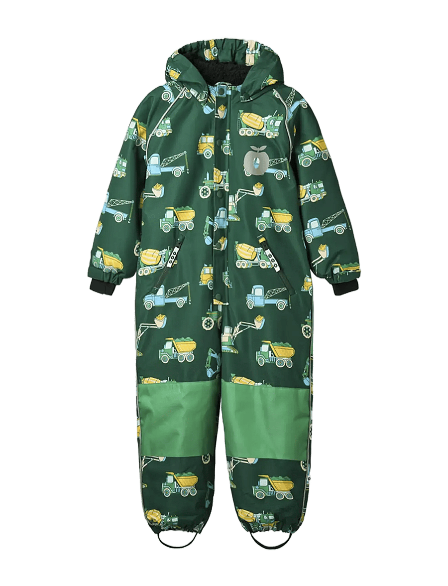 Småfolk - Children's snowsuit with vehicles - vinteroveraller - evergreen - 1