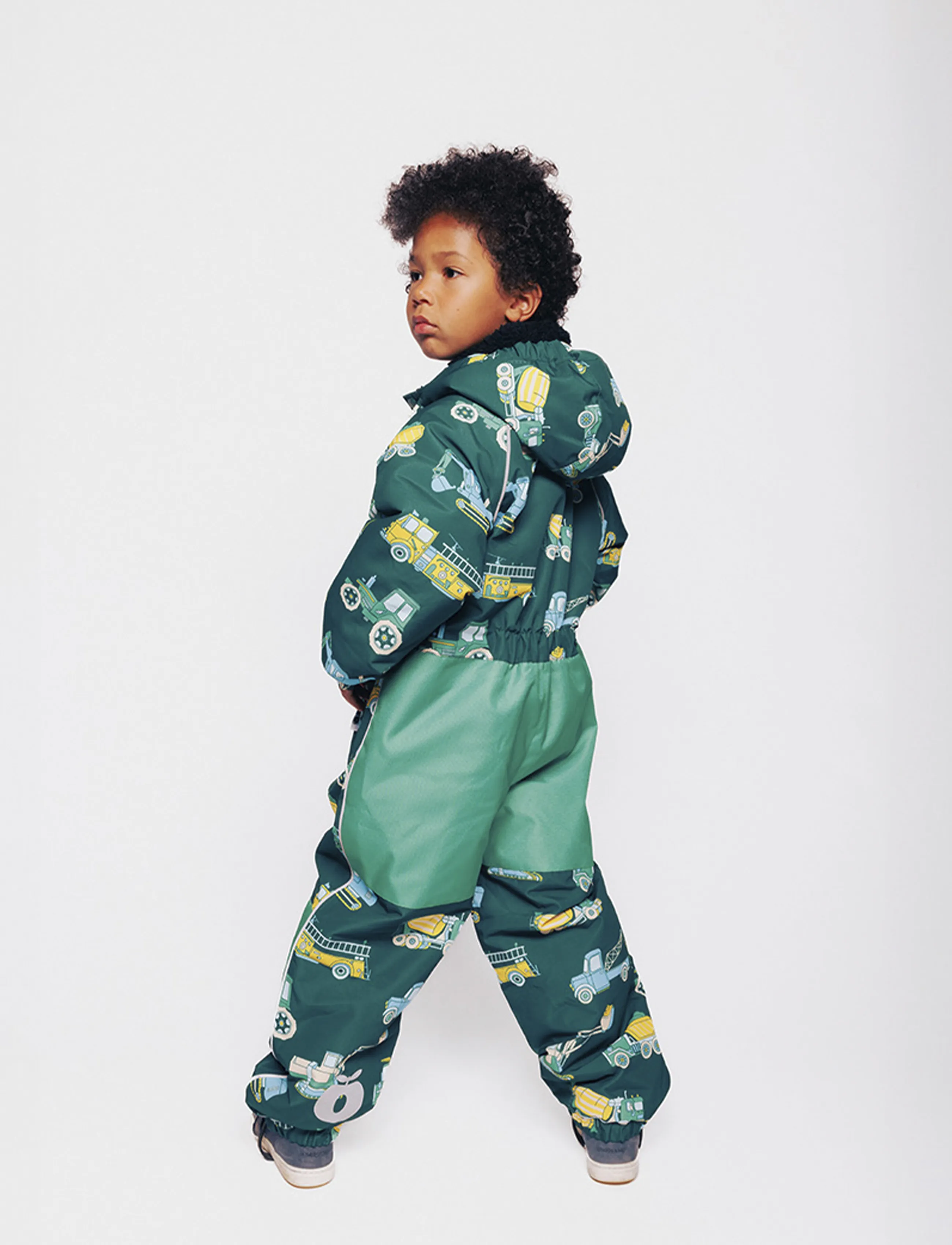 Småfolk - Children's snowsuit with vehicles - vinteroveraller - evergreen - 3
