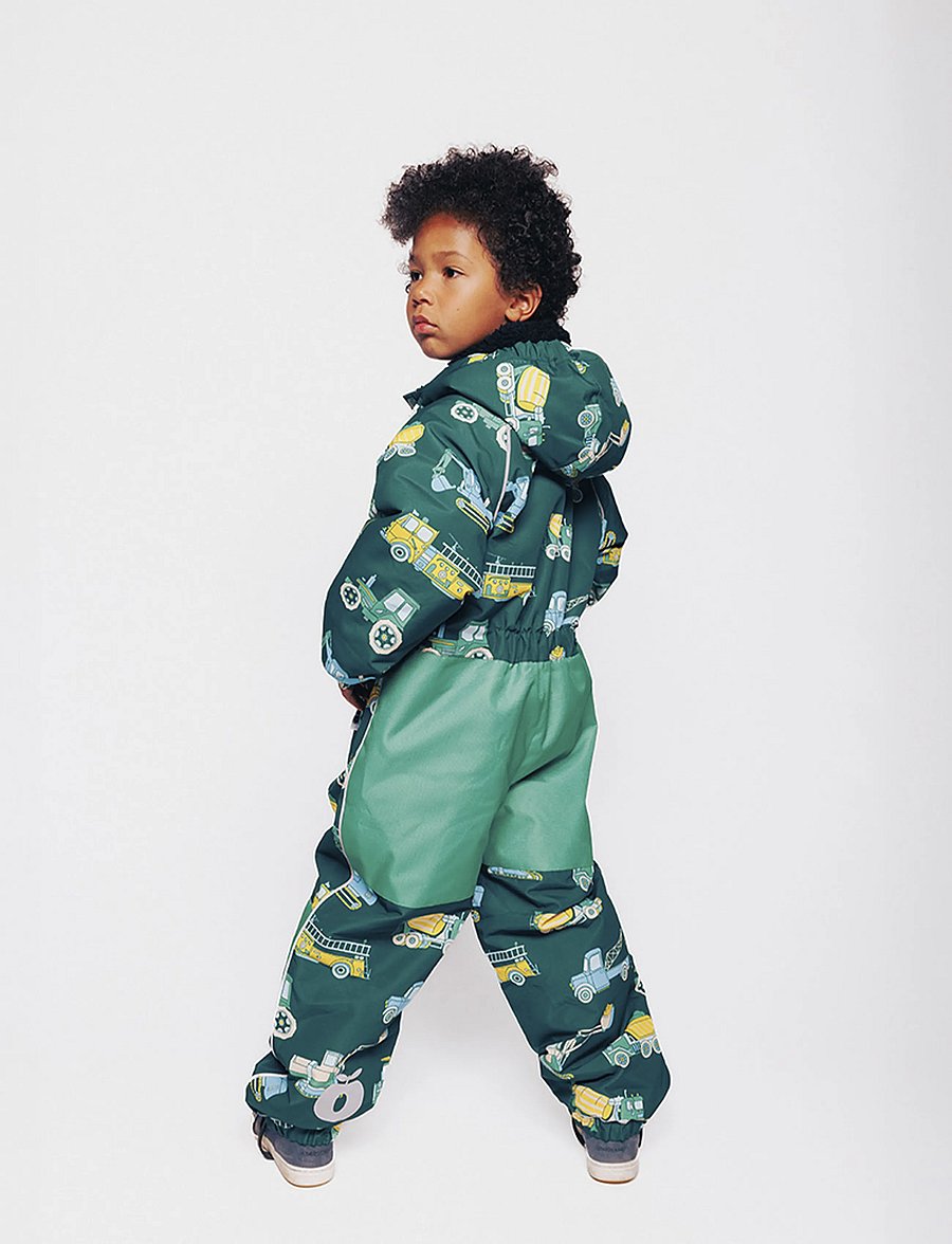 Småfolk - Children's snowsuit with vehicles - vinteroveraller - evergreen - 3