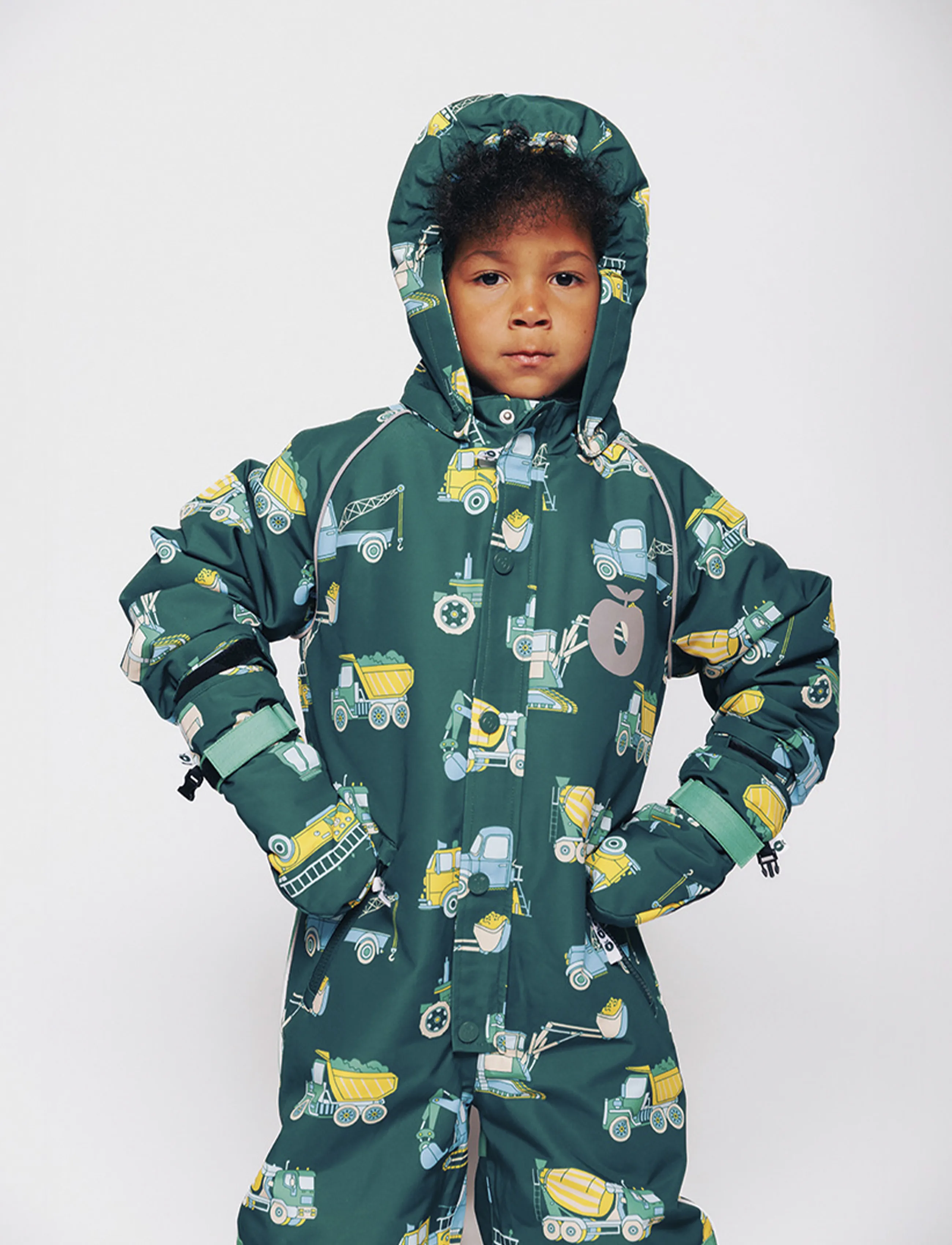 Småfolk - Children's snowsuit with vehicles - vinteroveraller - evergreen - 4