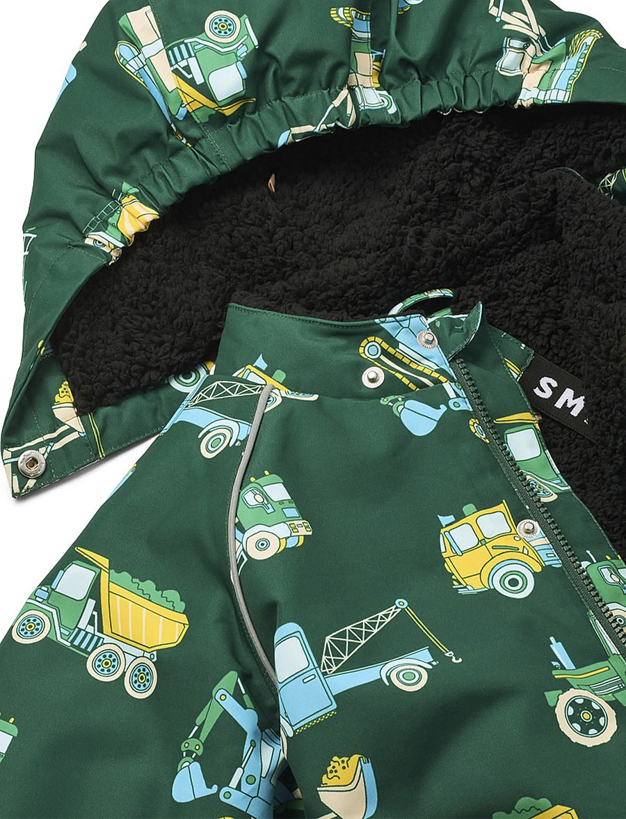 Småfolk - Children's snowsuit with vehicles - vinteroveraller - evergreen - 5