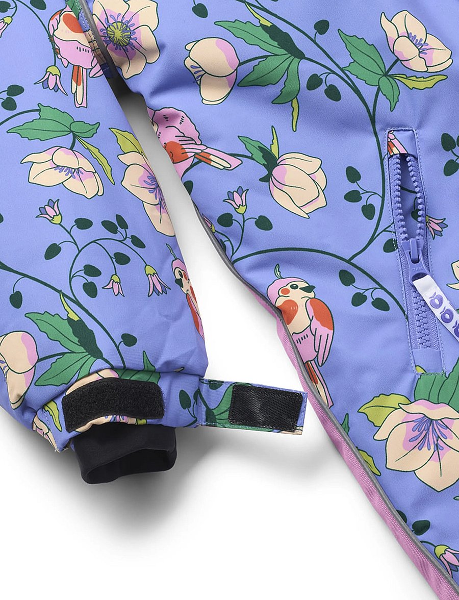 Småfolk - Children's snowsuit with birds and flowers - vinteroveraller - purple delight - 5