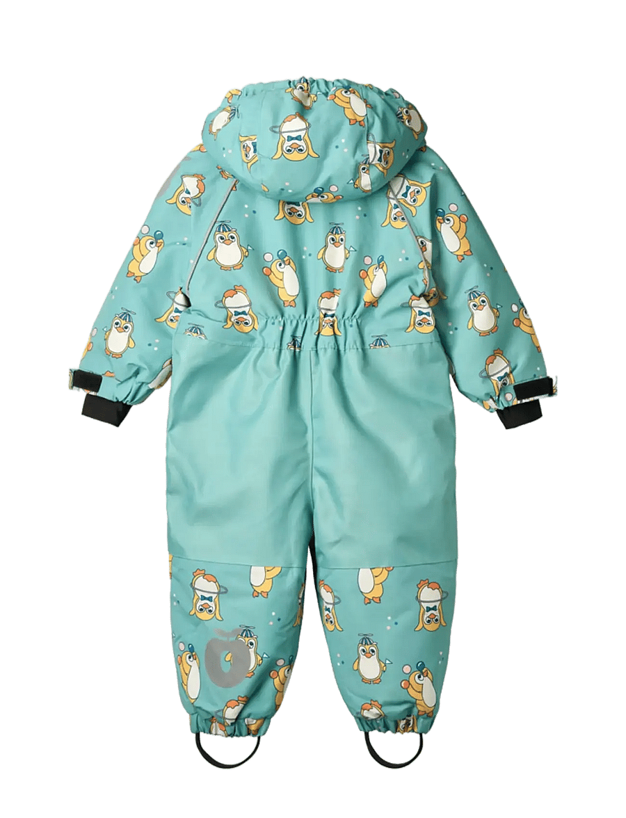 Småfolk - Snowsuit for toddlers with penguins - vinteroveraller - jade - 2