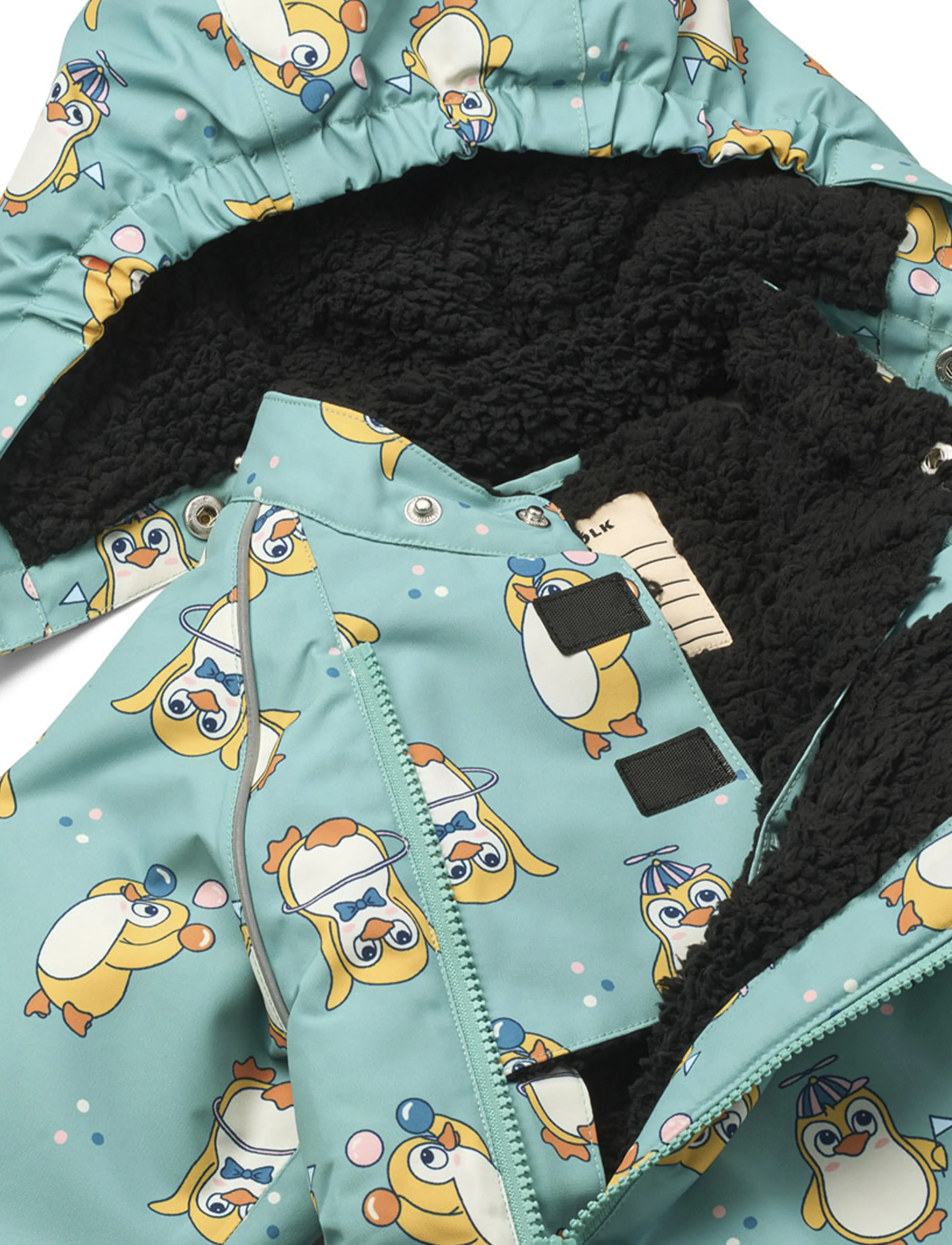 Småfolk - Snowsuit for toddlers with penguins - vinteroveraller - jade - 4