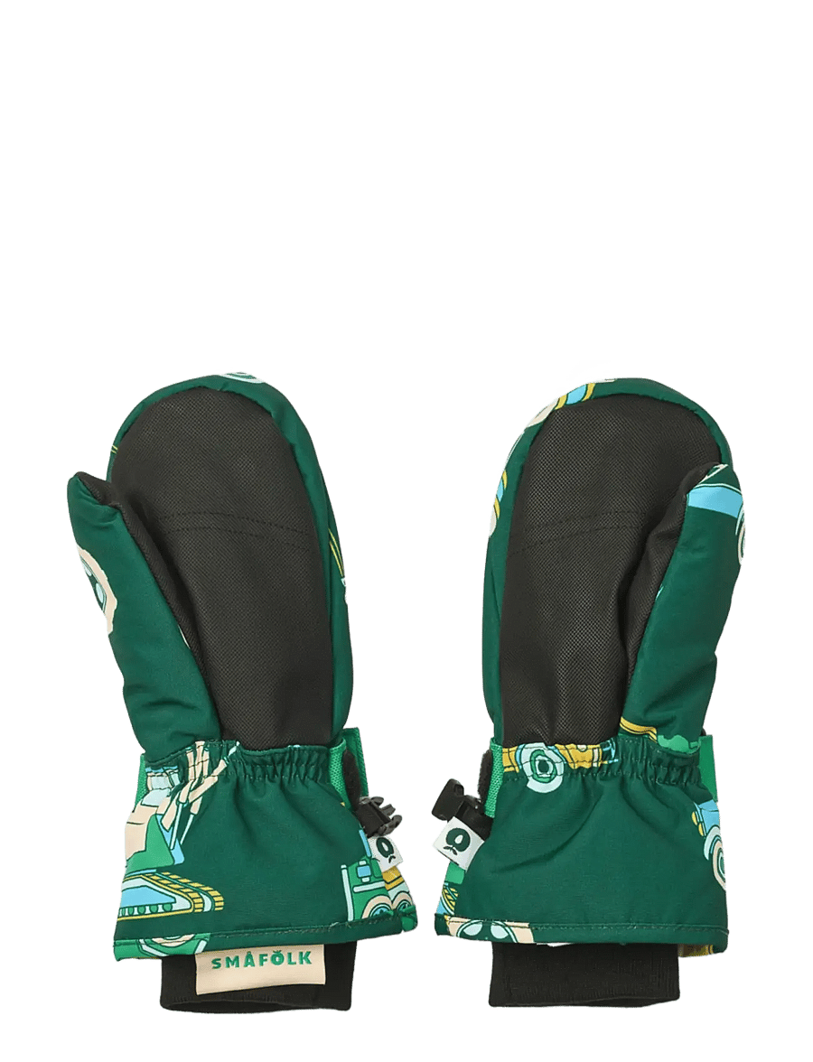 Småfolk - Mittens with vehicles - handskar - evergreen - 2