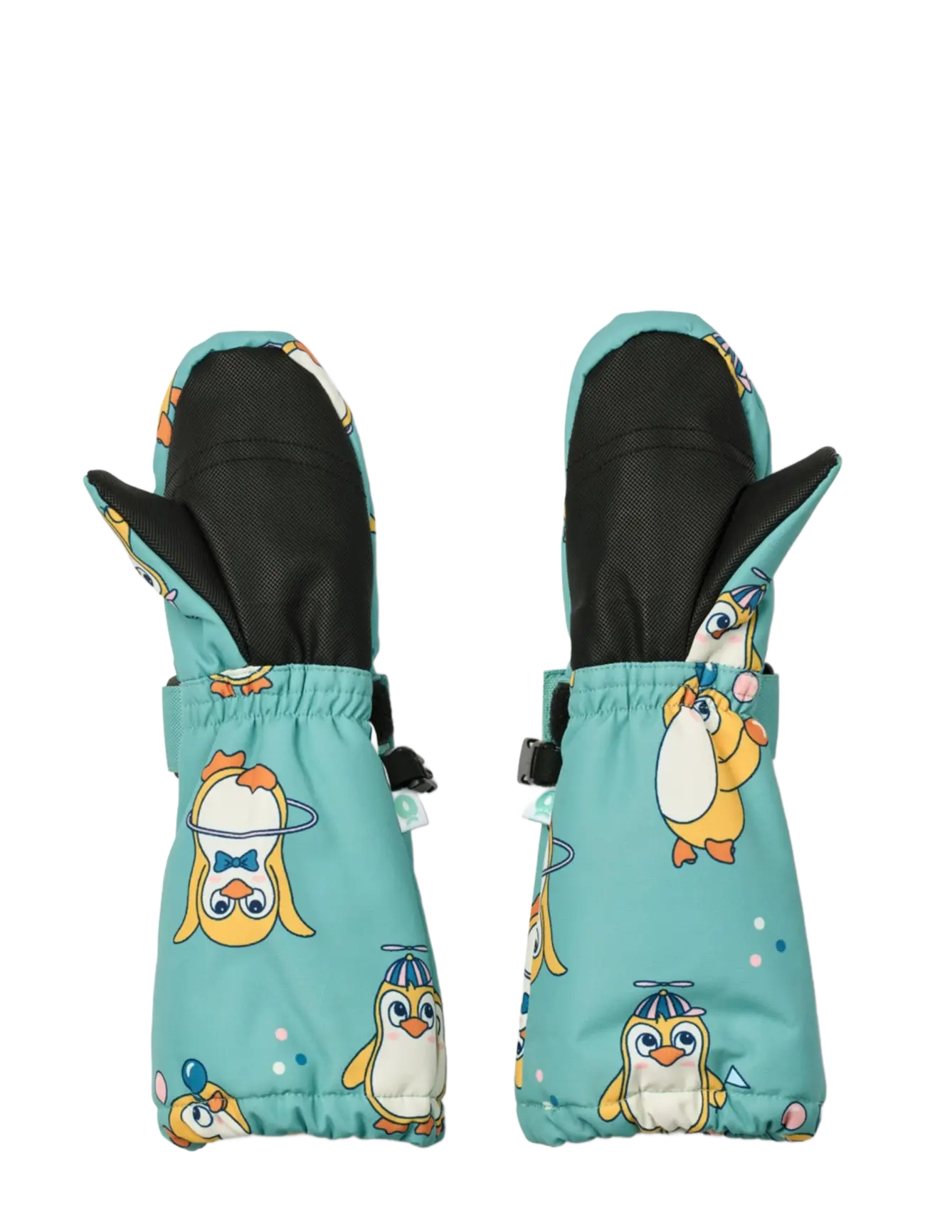 Småfolk - Mittens with penguins - gloves - jade - 2