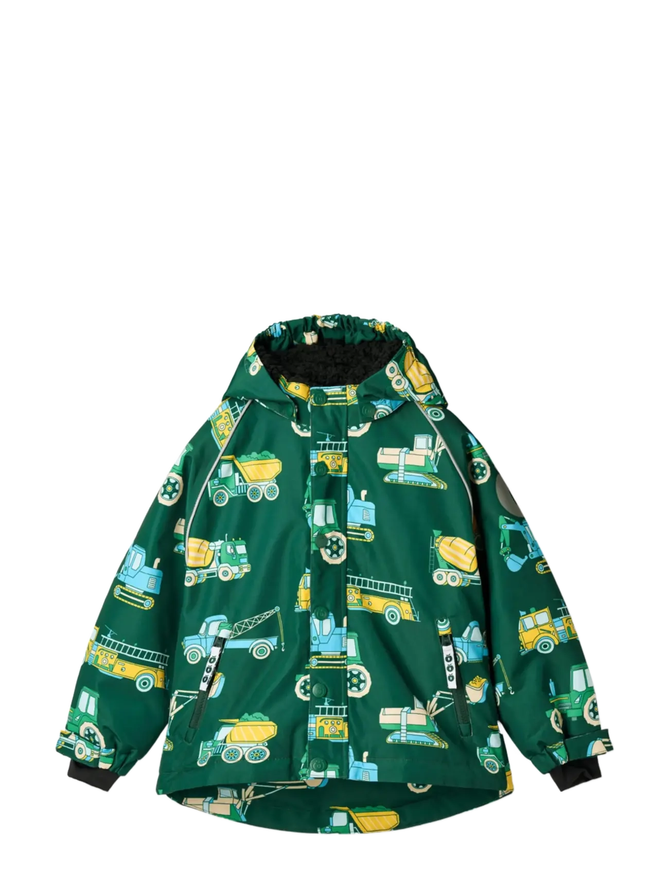 SMÅFOLK Winter Jacke With Vehicles Grün - 122-128 - Kinder