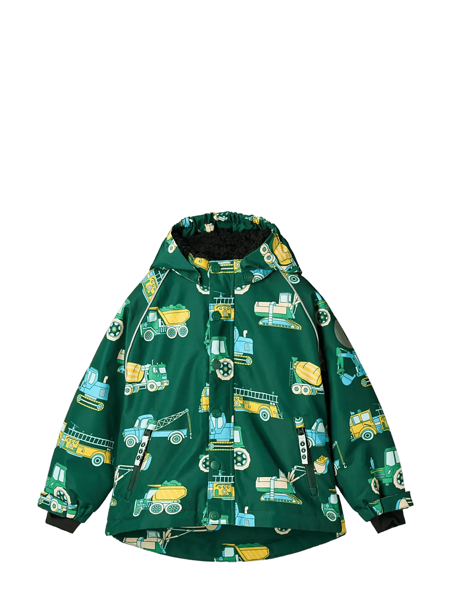 Småfolk - Winter jacket with vehicles - termojackor - evergreen - 1