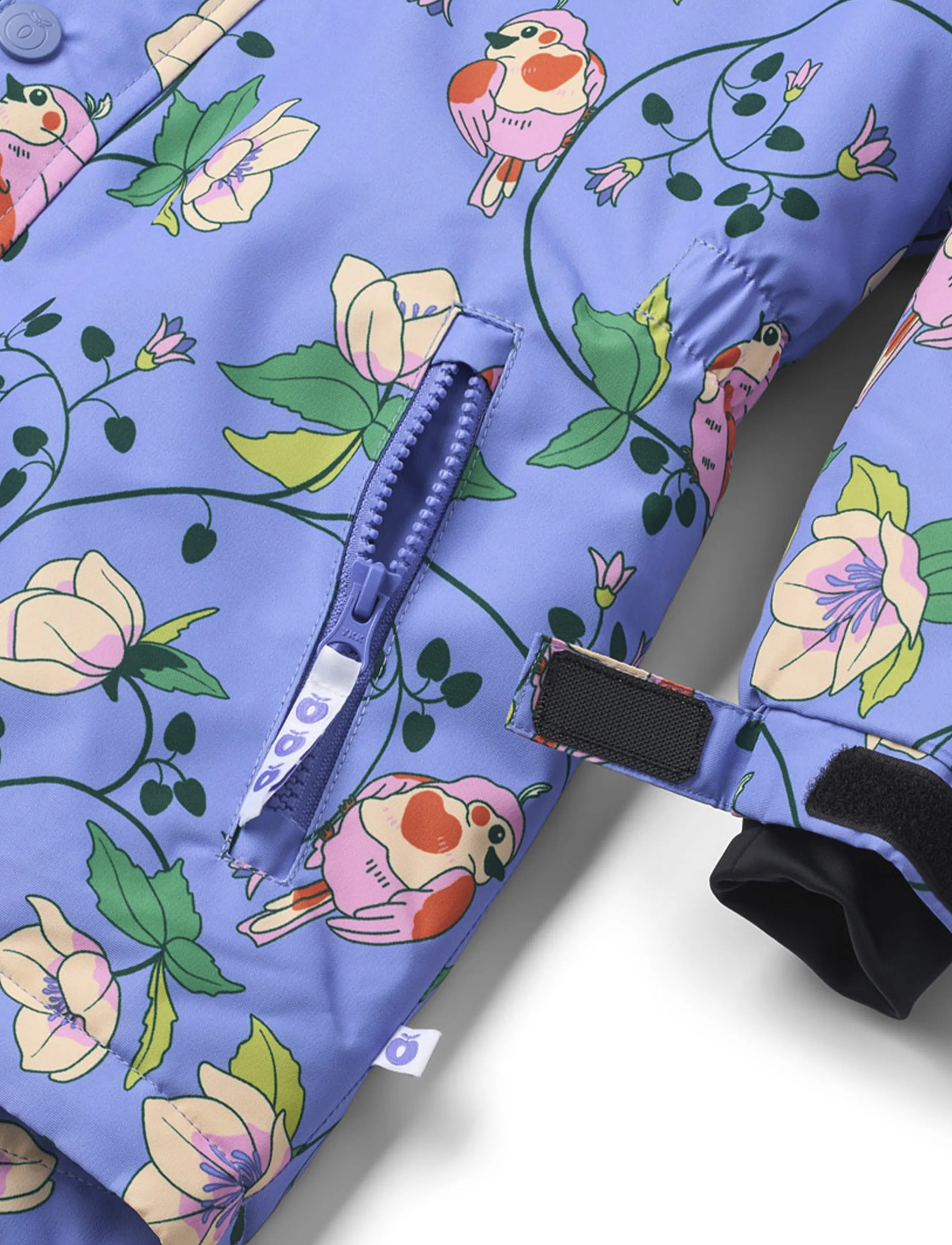 Småfolk - Winter coat with birds and flowers - skidjackor - purple delight - 5