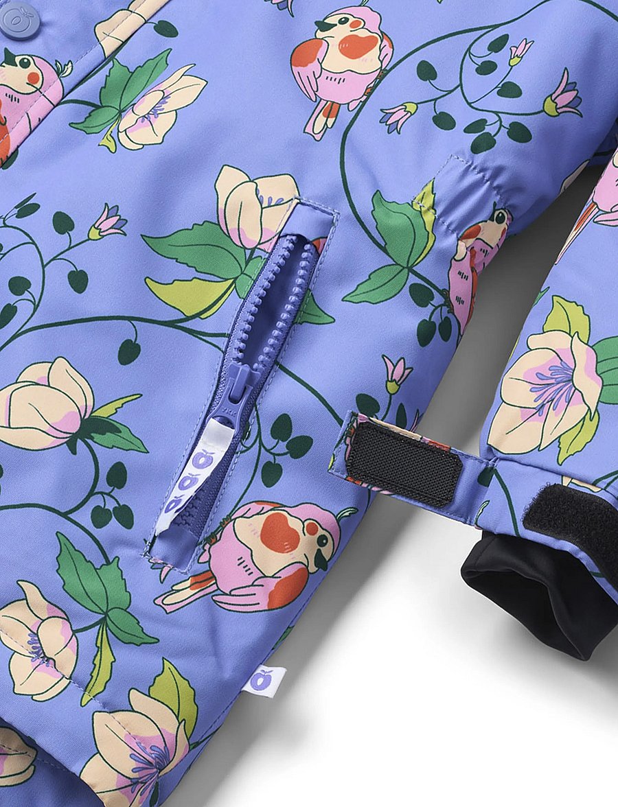 Småfolk - Winter coat with birds and flowers - skidjackor - purple delight - 5