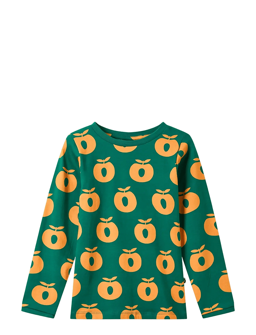 Småfolk - Elstar long-sleeved top with apples - långärmade t-shirts - cedar tree - 1