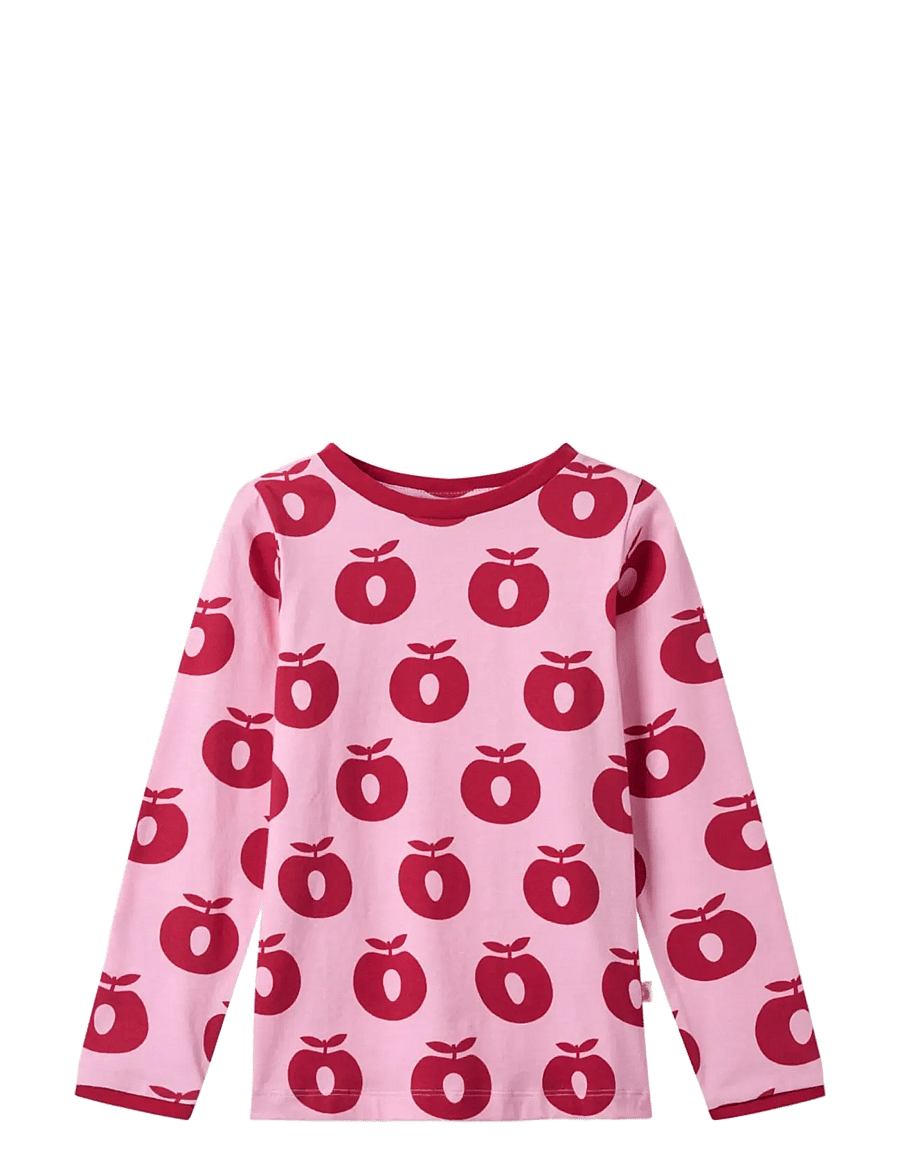 Småfolk - Elstar long-sleeved top with apples - långärmade t-shirts - pink lilac - 1