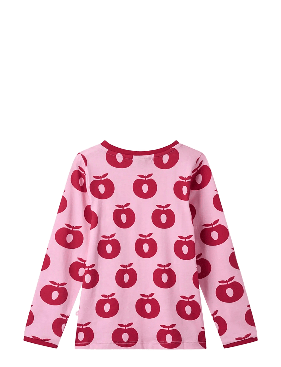 Småfolk - Elstar long-sleeved top with apples - långärmade t-shirts - pink lilac - 2