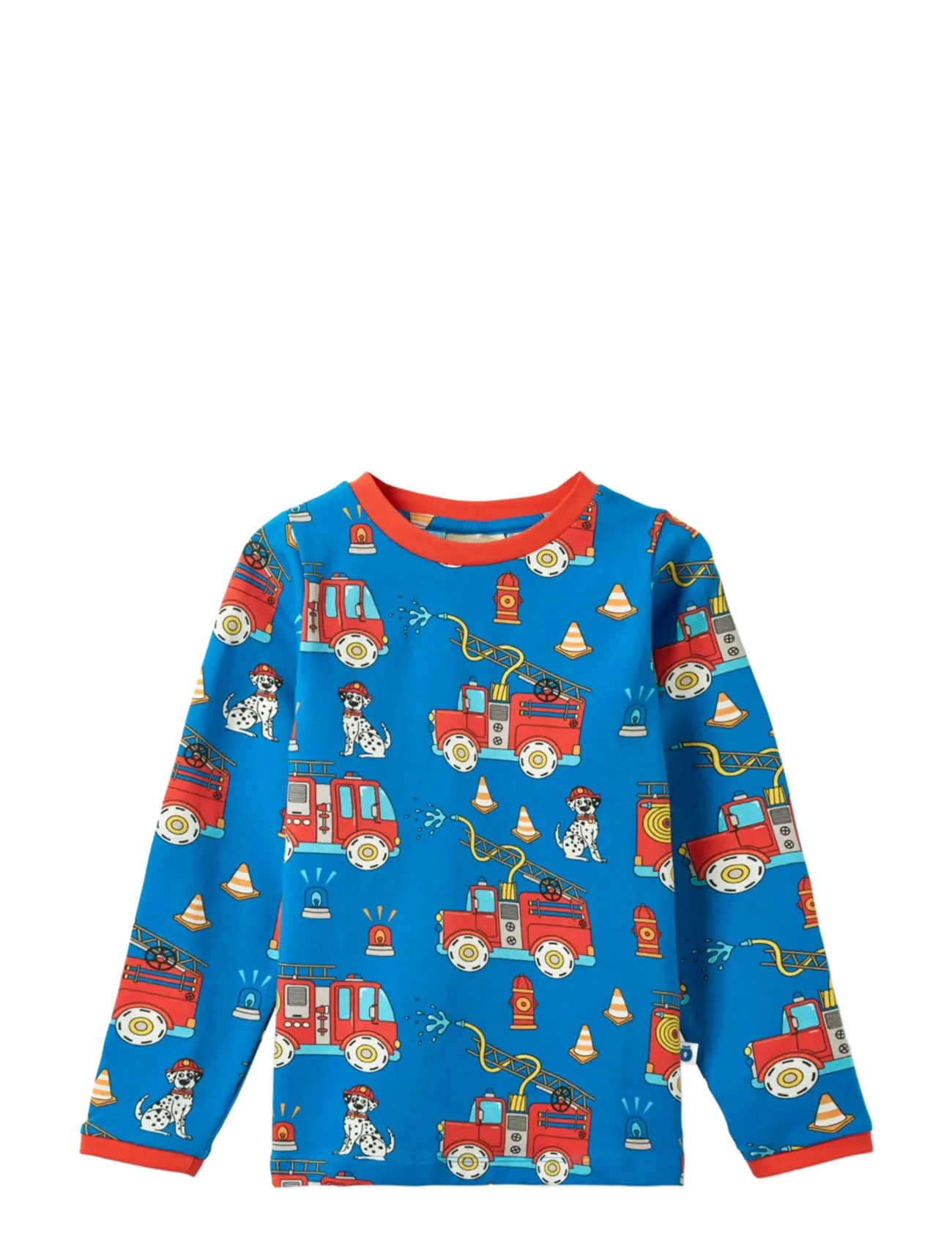 SMÅFOLK Elstar Langärmelig Oberteil Fire Truck Blau - 104-110 - Kinder