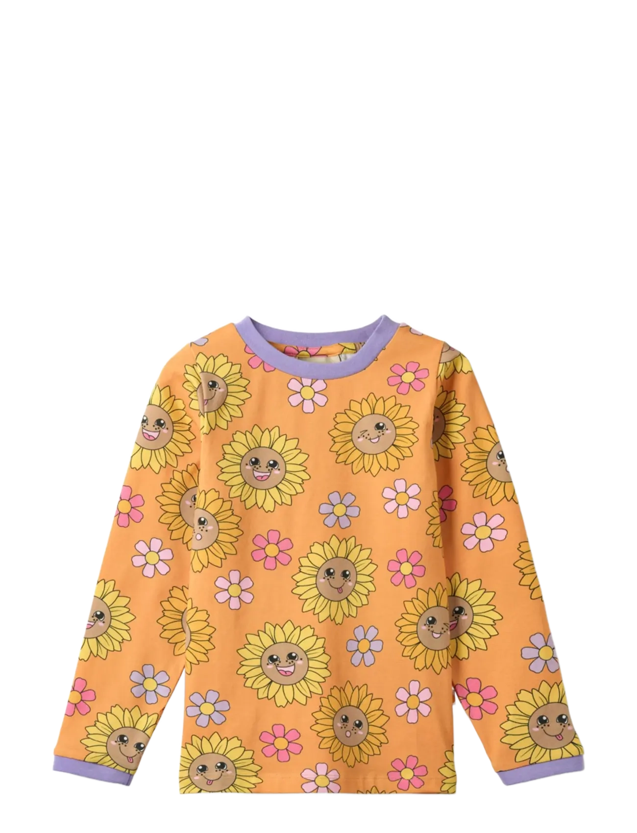 SMÅFOLK Elstar Langärmelig Oberteil With Sunflowers Orange - 92-98 - Kinder