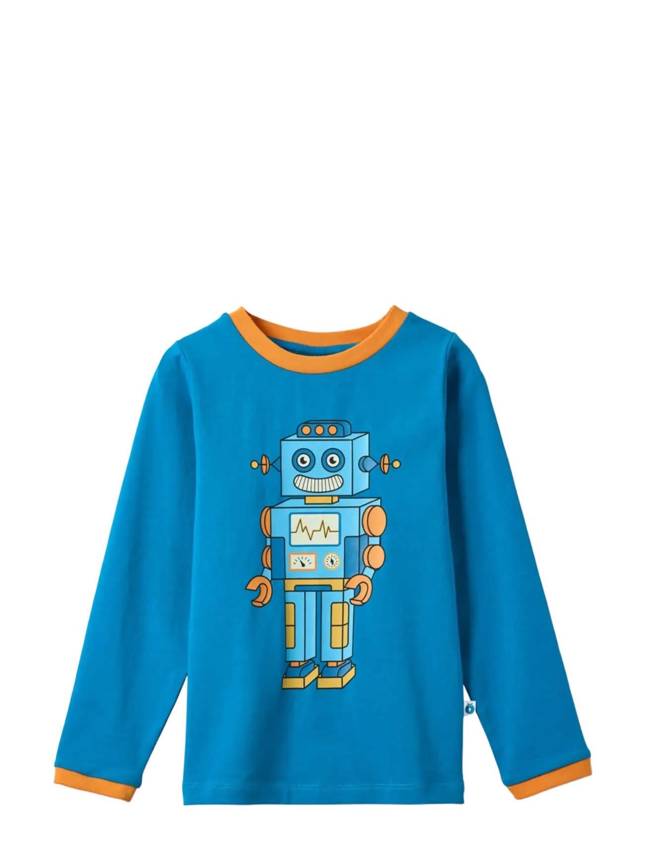 SMÅFOLK Elstar Langärmelig Oberteil With Robot Blau - 92-98 - Kinder