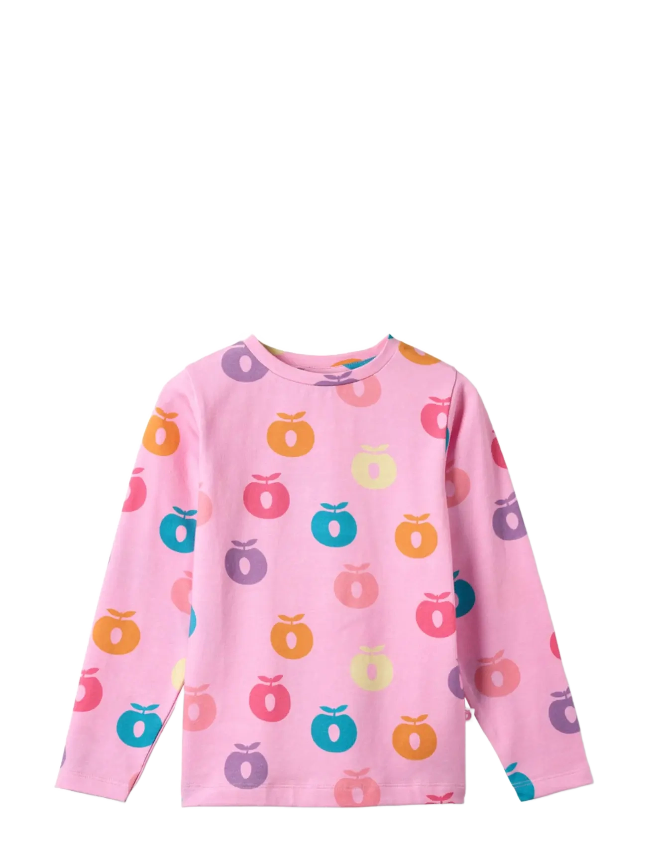 Småfolk Gala long-sleeved blouse with apples - Småfolk - PINK LILAC / pink/rose
