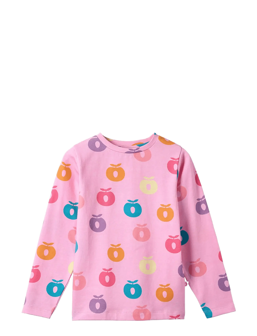 Småfolk - Gala long-sleeved blouse with apples - långärmade t-shirts - pink lilac - 1