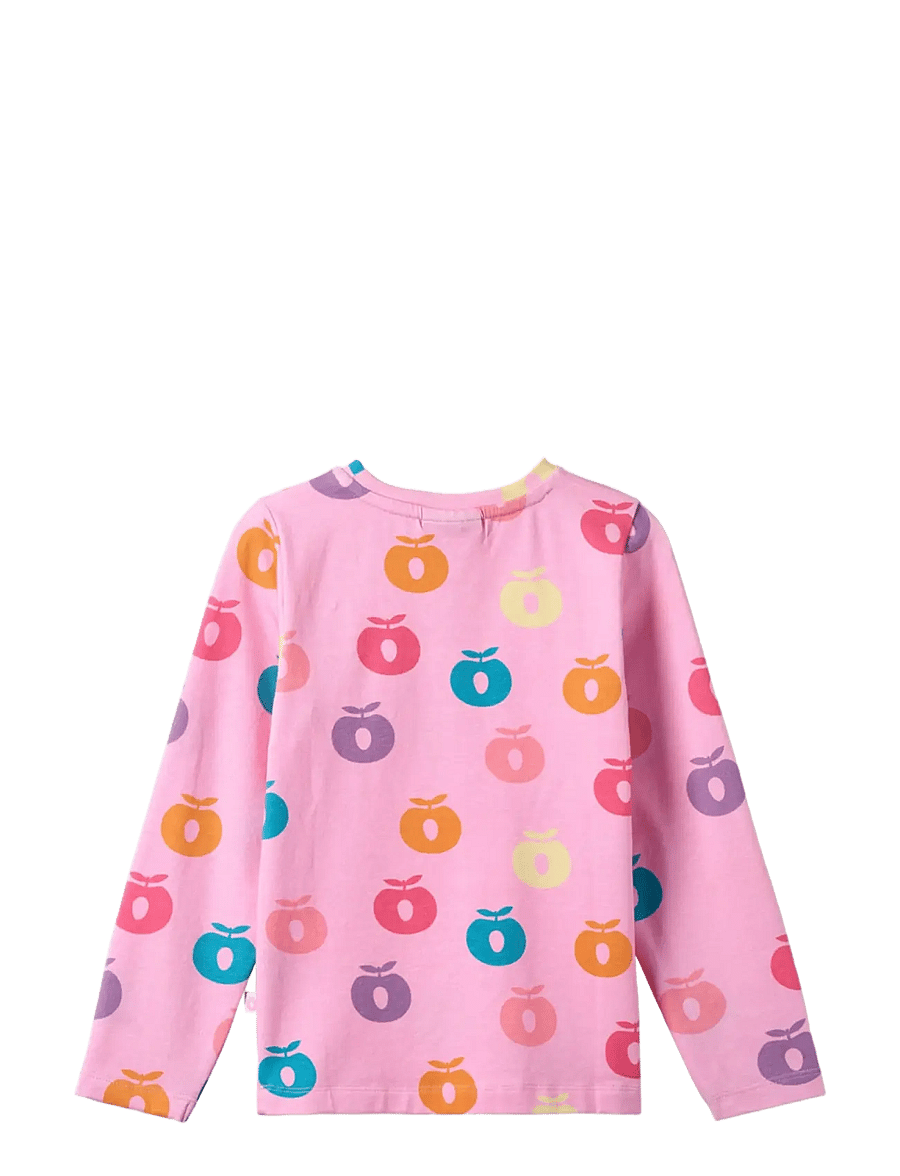 Småfolk - Gala long-sleeved blouse with apples - långärmade t-shirts - pink lilac - 2