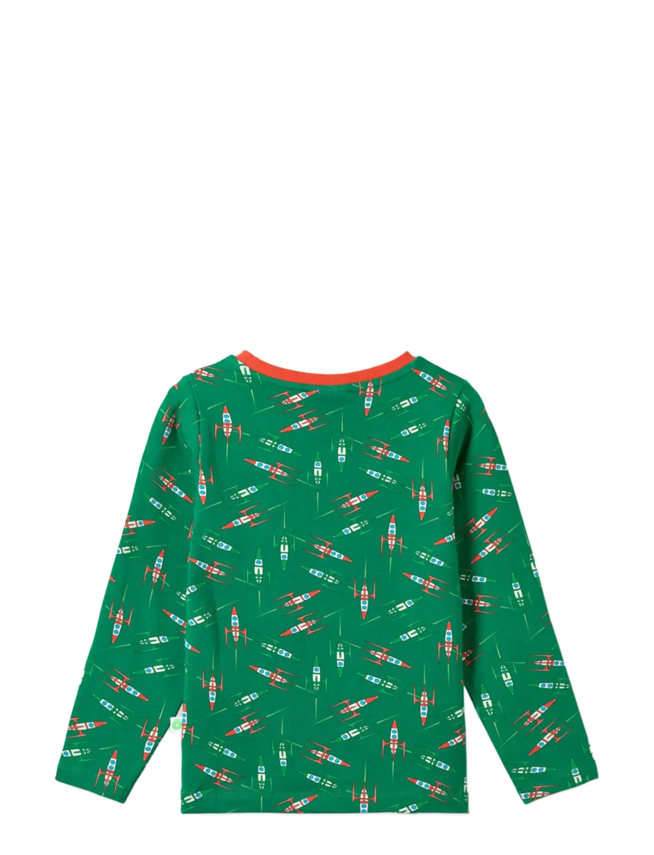 Småfolk - Gala long-sleeved top with rockets - långärmade t-shirts - broccoli - 2